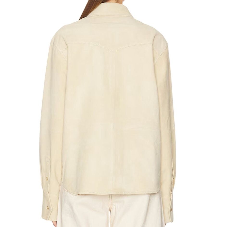 GRLFRND GRLFRND Mae Suede Shirt in Butter Yellow, Size M Size M / US 6-8 / IT 42-44 - 2 Thumbnail