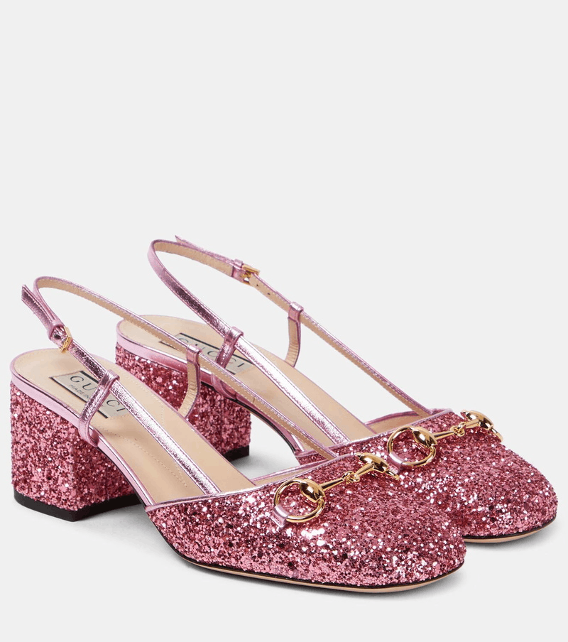 Gucci Gucci Horsebit Glitter Slingback Pumps SIZE 36 Size ONE SIZE - 1 Thumbnail