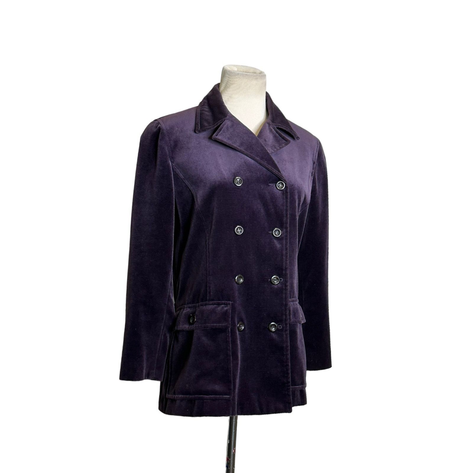 Liz Claiborne Liz Claiborne Velvet Double Breasted Blazer Jacket Size SP Size S / US 4 / IT 40 - 6 Thumbnail