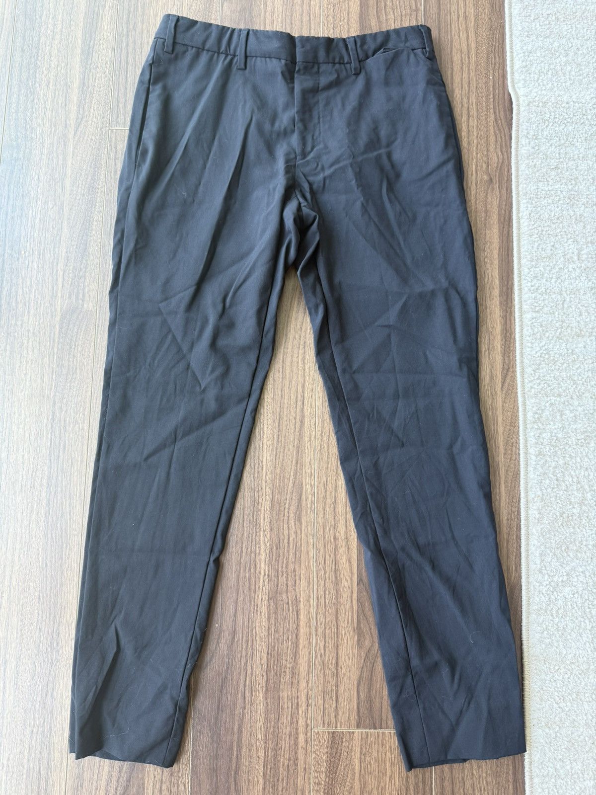 Miu Miu Dress Pants Men 46R Black Solid Straight Leg Viscose