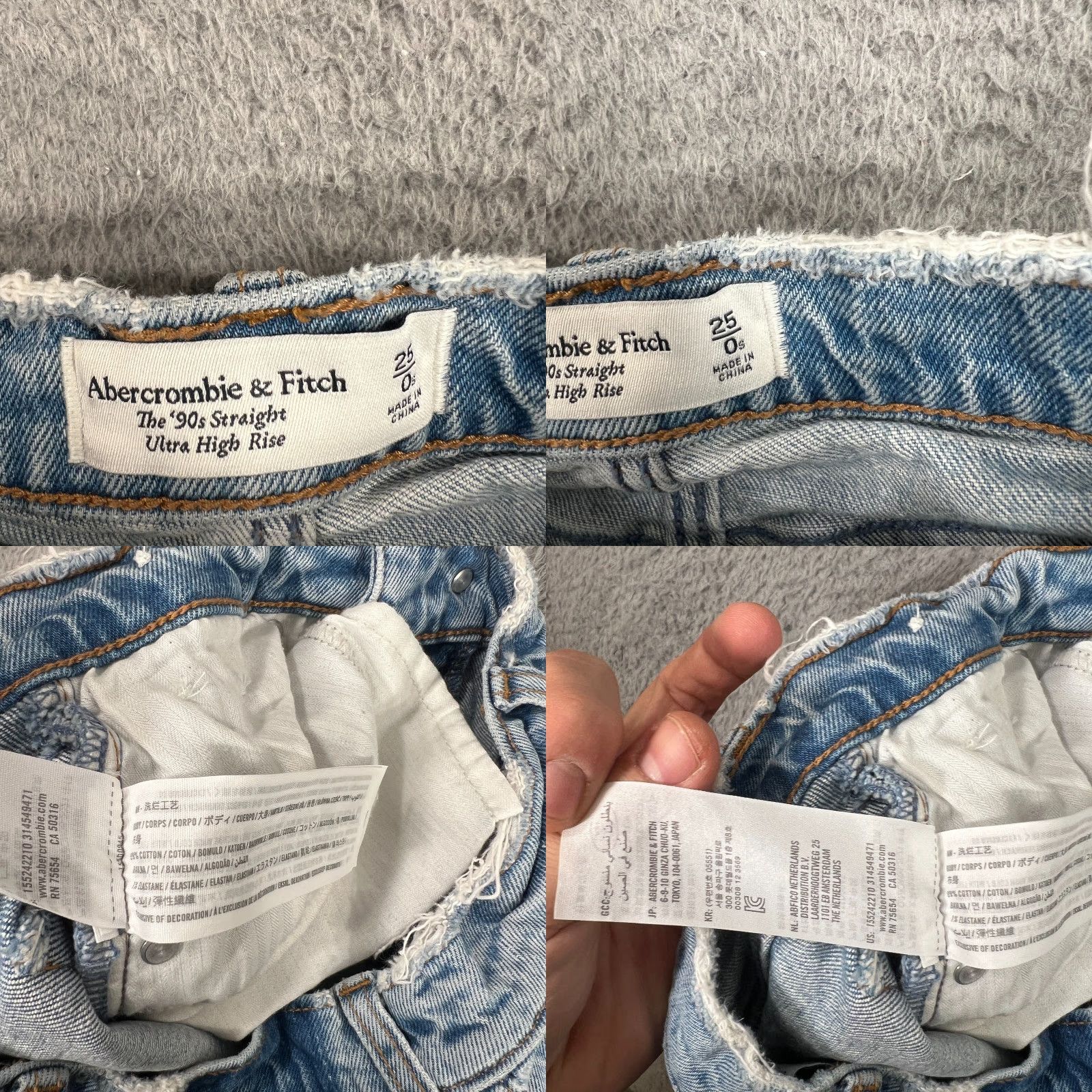 Abercrombie & Fitch Abercrombie & Fitch Ultra High Rise 90s Straight Jeans Size 0 Light Wash Blue Denim Women Regular 5-Pocket 23 in Inseam Footnotes: Preowned/Vintage No Size 25" / US 0 / IT 36 - 8 Thumbnail