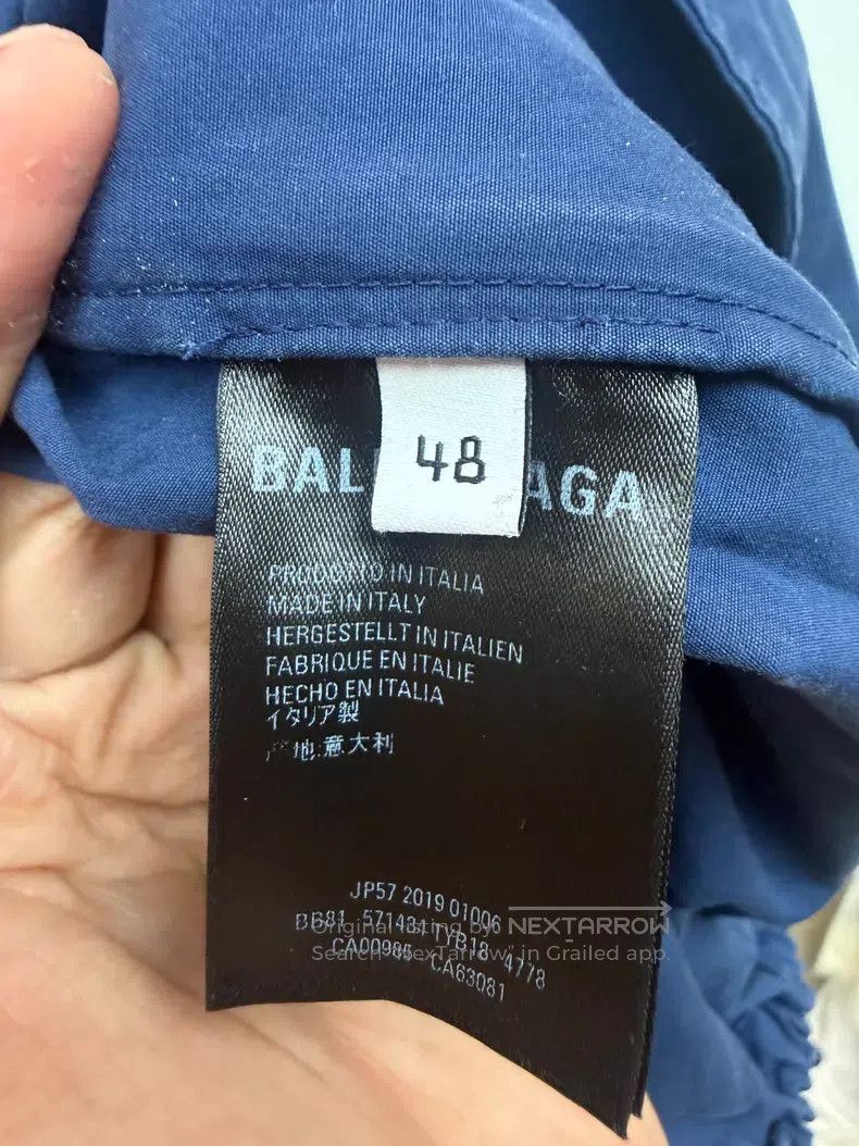 Balenciaga Balenciaga Blue and White Embroidered Logo Patchwork Windb Size US M / EU 48-50 / 2 - 4 Thumbnail