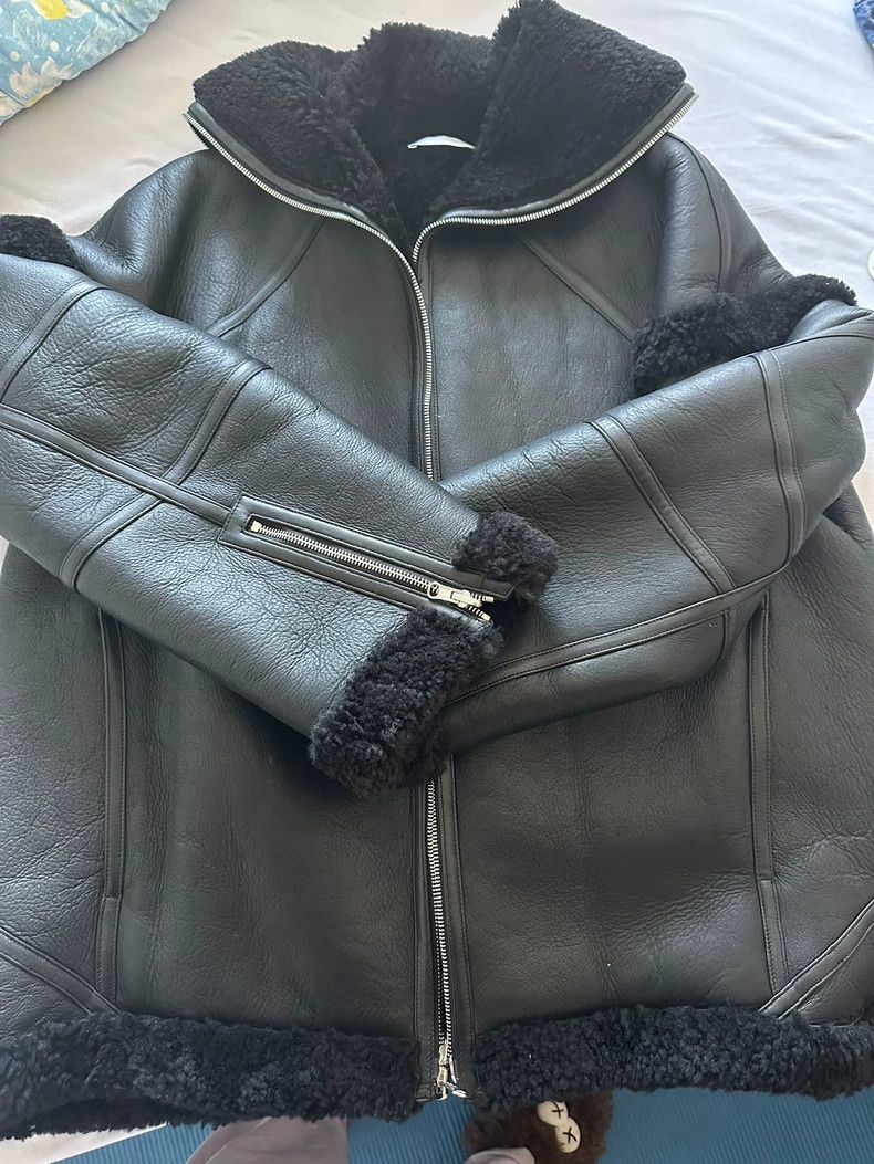 Other HELMUT LANG A one-piece coat with fur Size L / US 10 / IT 46 - 1 Thumbnail