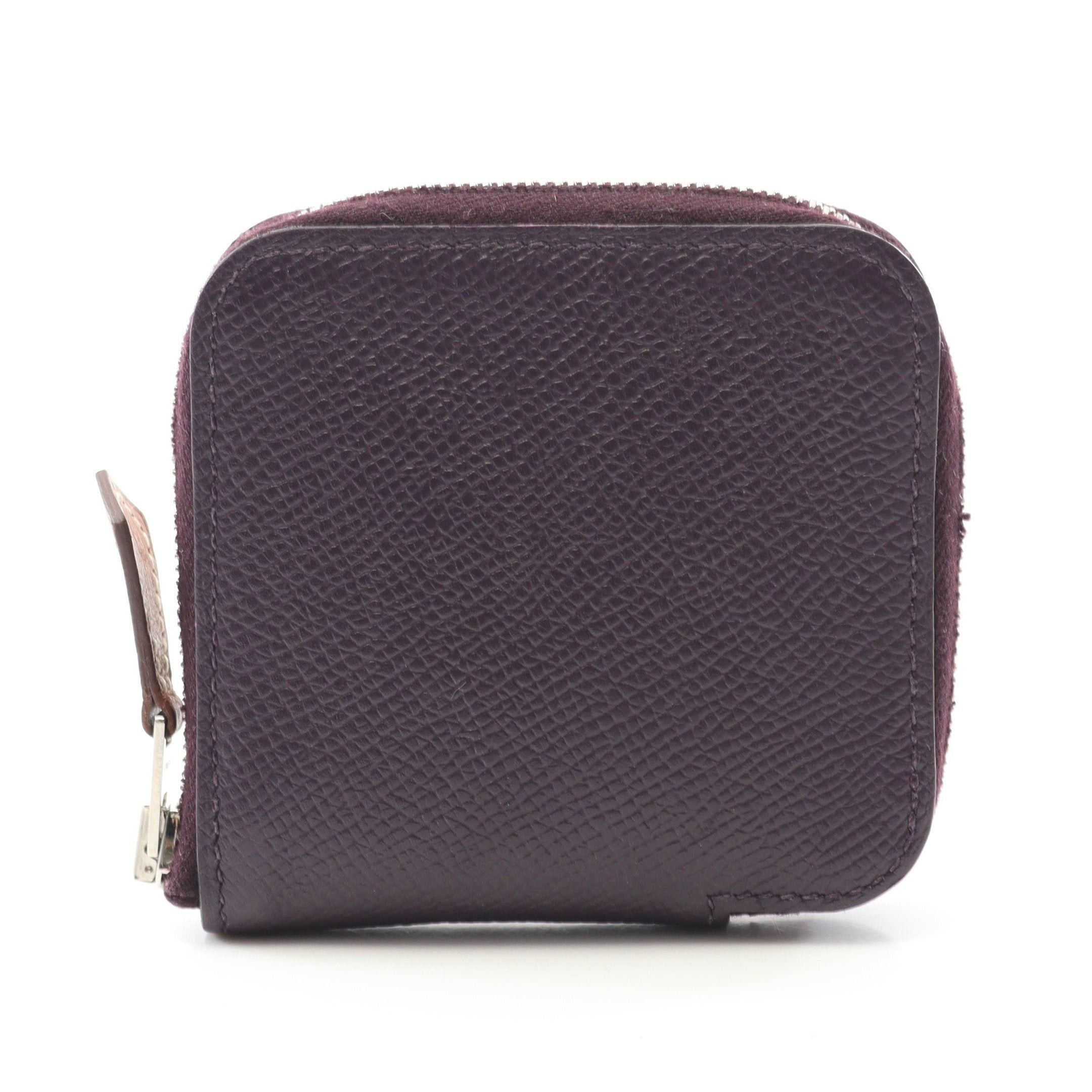 Hermes Hermes Azap Compact Mini Silk In Coin Purse Veau Epsom Dark Purple Silver Hardware D Stamp Size ONE SIZE - 1 Thumbnail