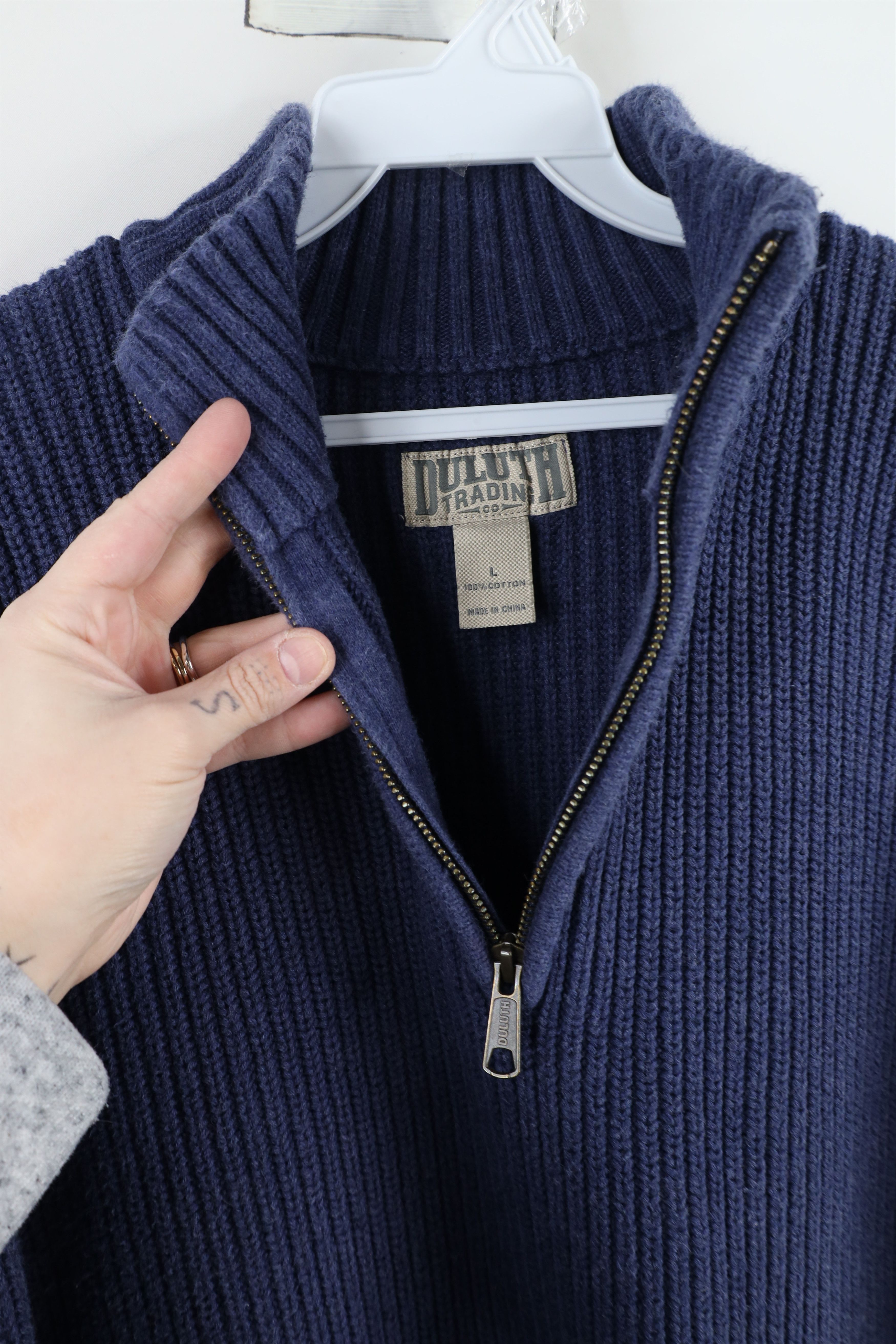 Duluth Trading Company × Vintage Duluth Trading Co Heavyweight Ribbed Knit Half Zip Sweater Size US L / EU 52-54 / 3 - 5 Thumbnail