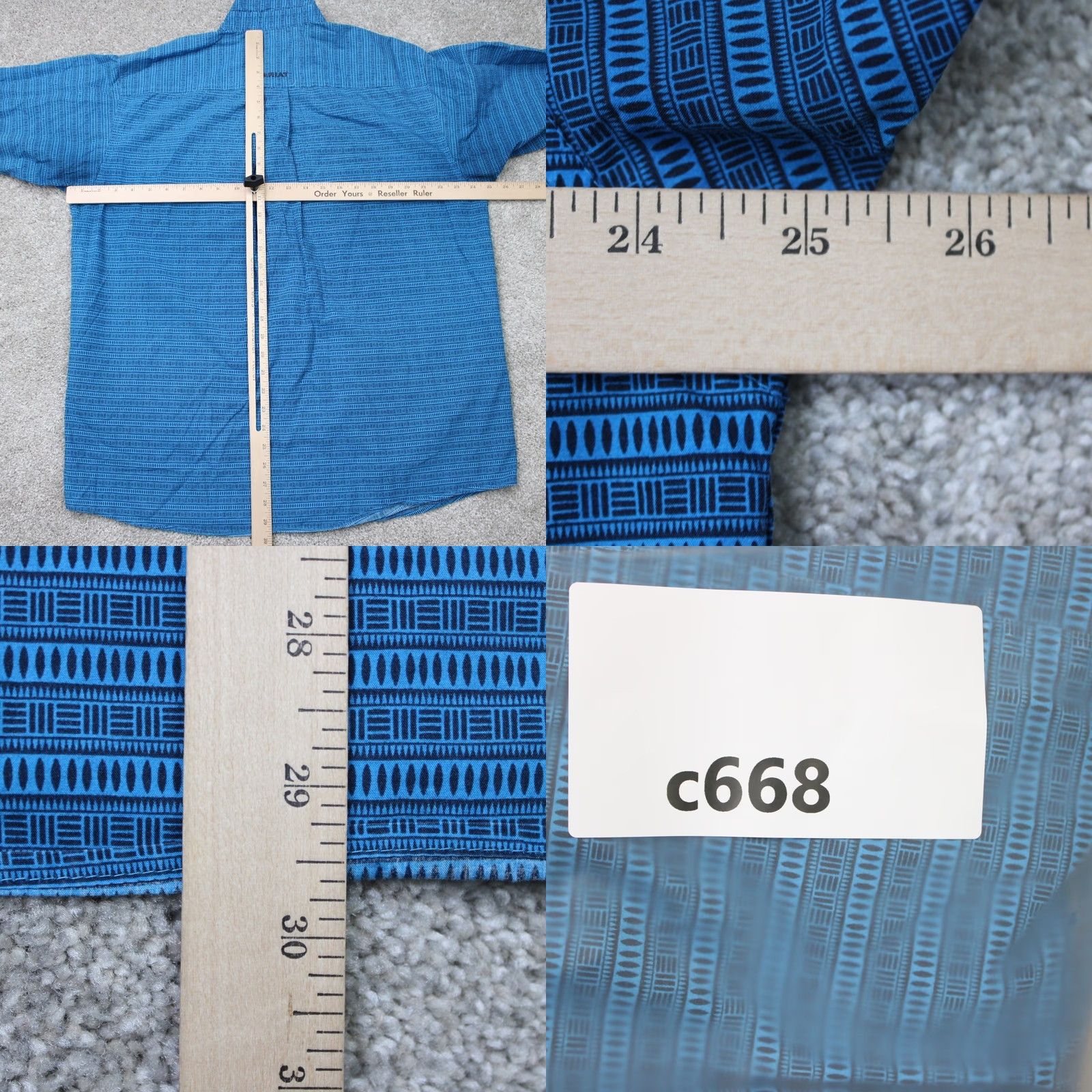 Ariat Ariat Beasley Button-Up Shirt Geometric Blue Mens Large Long Sleeve Classic Fit Western Cowboy Cap Collar Shirt-Blue 10041795 Size US L / EU 52-54 / 3 - 9 Thumbnail