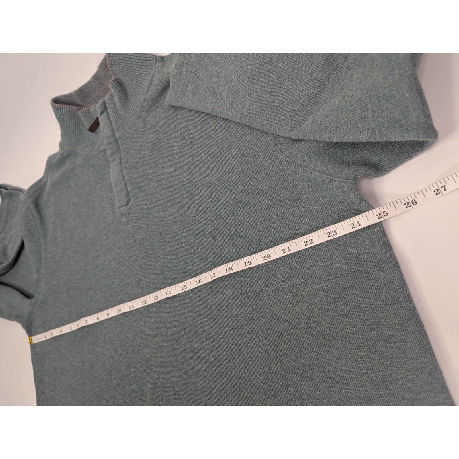 Tasso Elba Tasso Elba Sweater 1/4 Zip Pullover Men's XL 100% Cotton High Neck Light Sage Grey Blue Size US XL / EU 56 / 4 - 5 Thumbnail