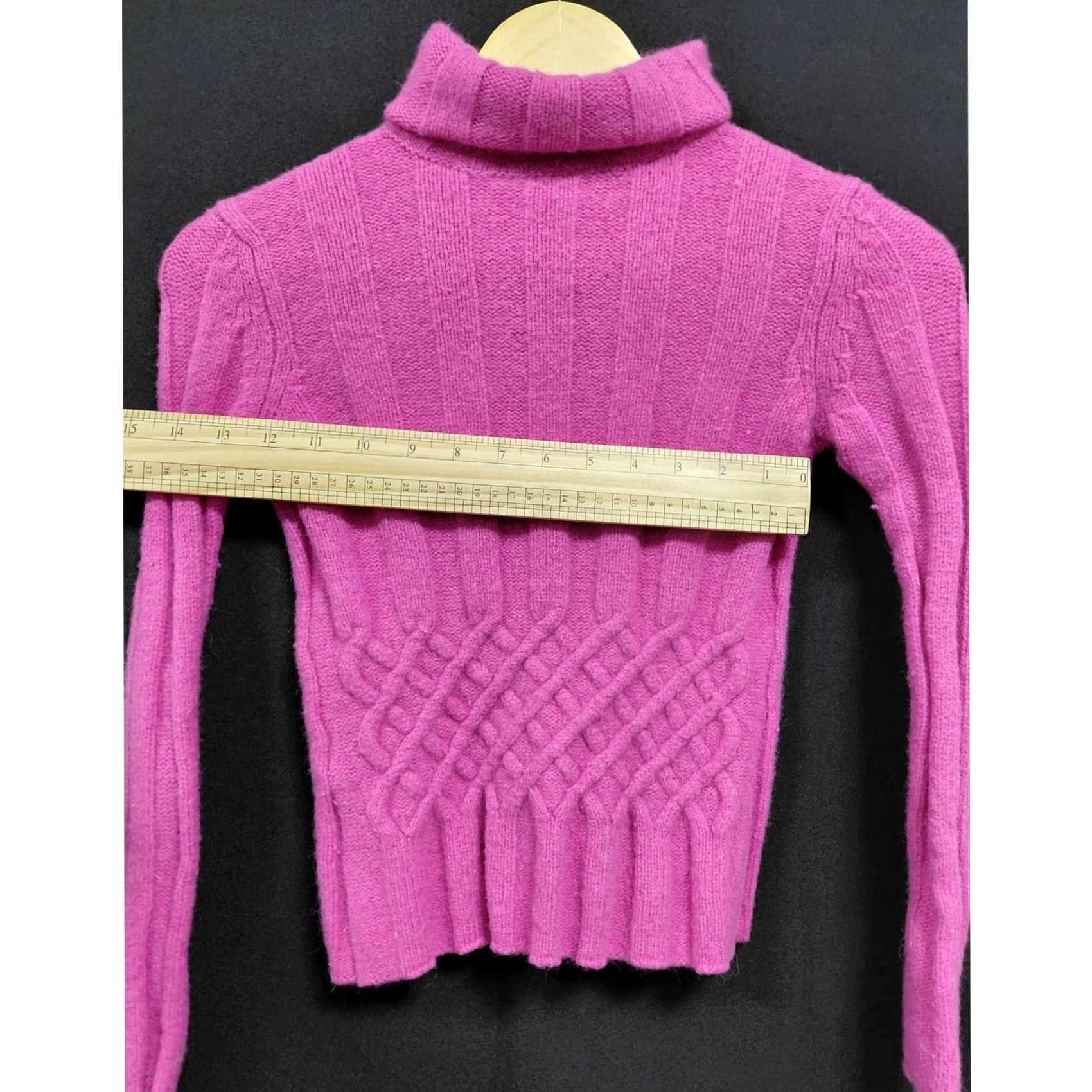 Ann Taylor ANN TAYLOR LOFT PETITES Wool Blend Angora Sweater Pink Knit XS Turtleneck Long Sleeve Pullover Casual Workwear Women Size XS / US 0-2 / IT 36-38 - 5 Thumbnail