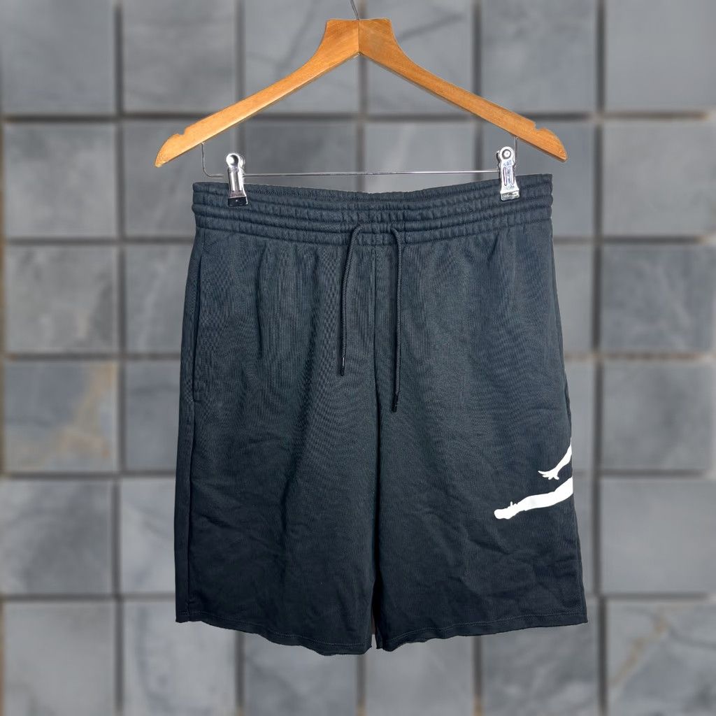 Nike Nike Jordan Jumpman Air Fleece Sweat Shorts AQ3115 010 Black White Mens S Size US 29 - 1 Thumbnail