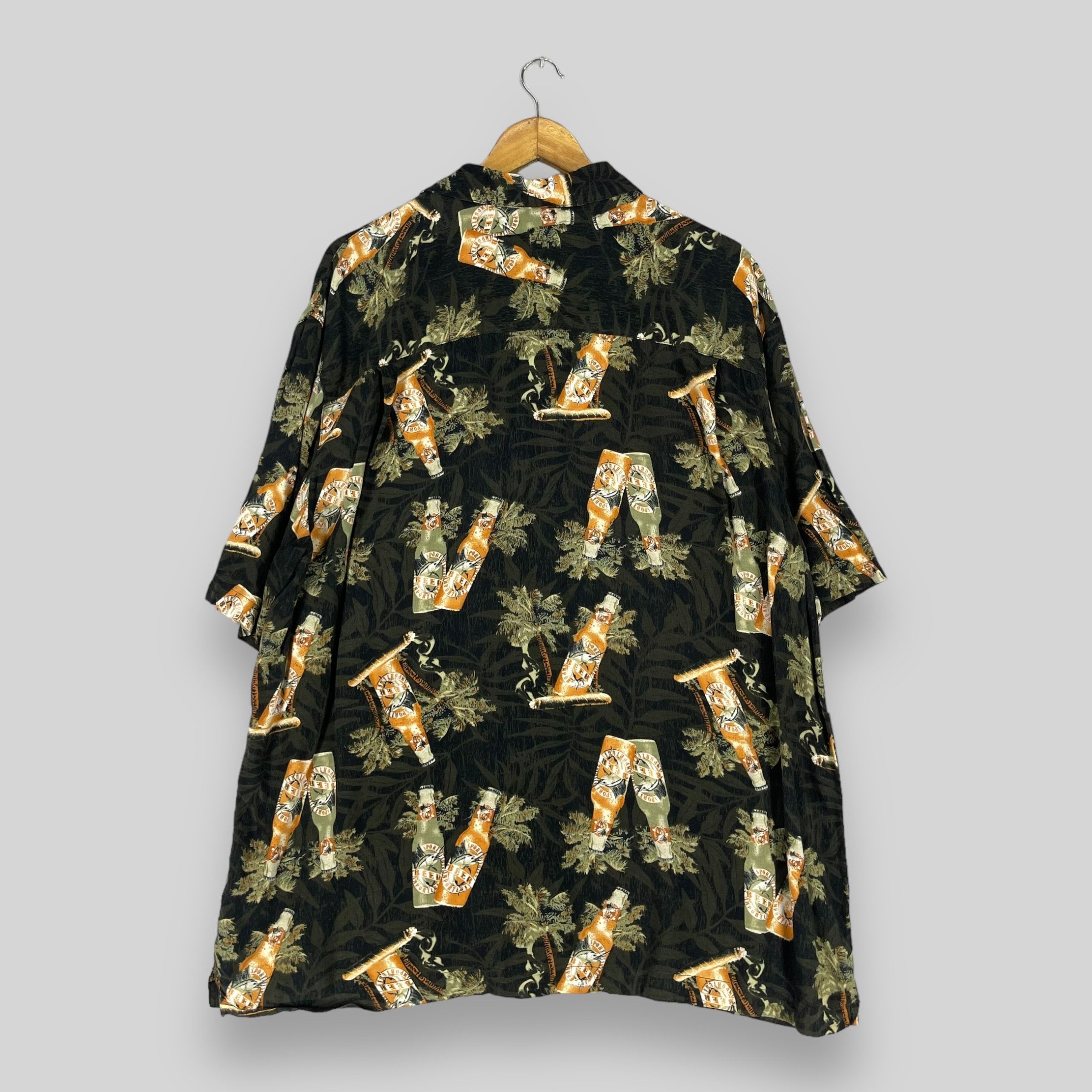Japanese Brand PURITAN Hawaii Corona Beer Printed Rayon Shirt Button Up Size US XL / EU 56 / 4 - 7 Thumbnail