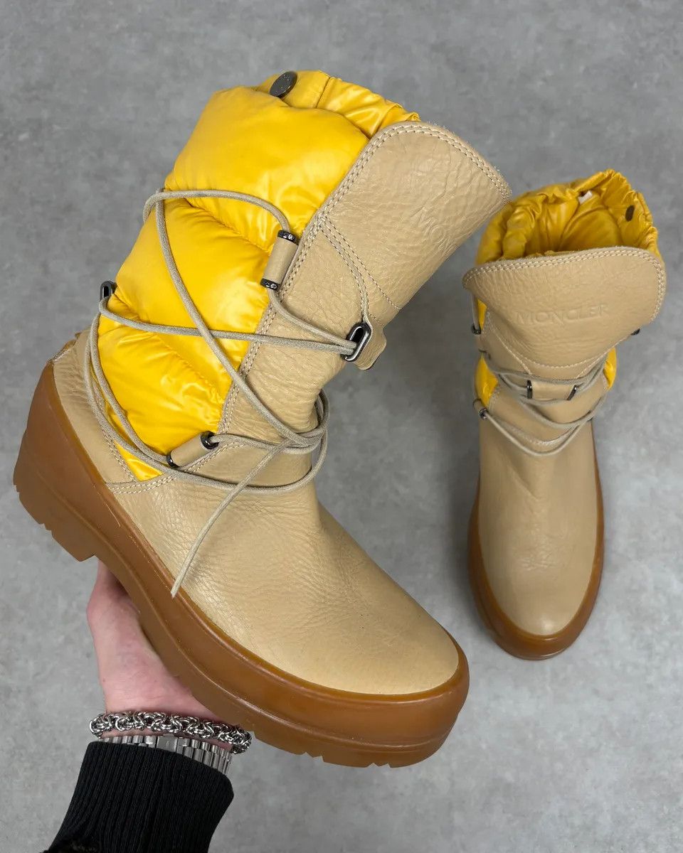 Moncler Moncler Yellow Cozy Leather Puffer Ski Boots Size US 10 / EU 43 - 1 Thumbnail