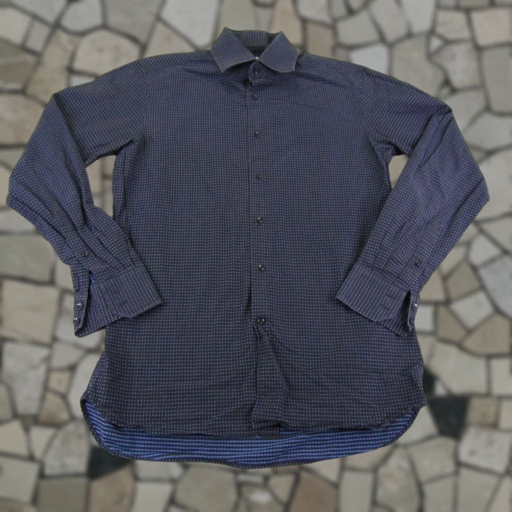 Reiss Reiss Shirt Mens M Blue Polka Dot Button-Up Long Sleeve Cotton Formal Size US M / EU 48-50 / 2 - 1 Thumbnail