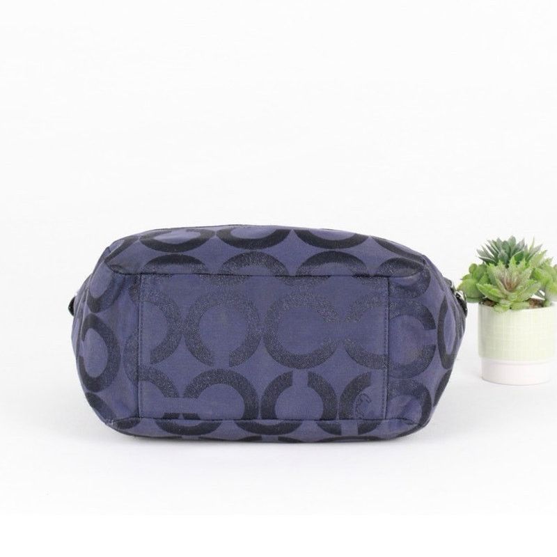 Coach Coach Navy Blue Glitter Signature Canvas Shoulder Bag Size ONE SIZE - 7 Thumbnail