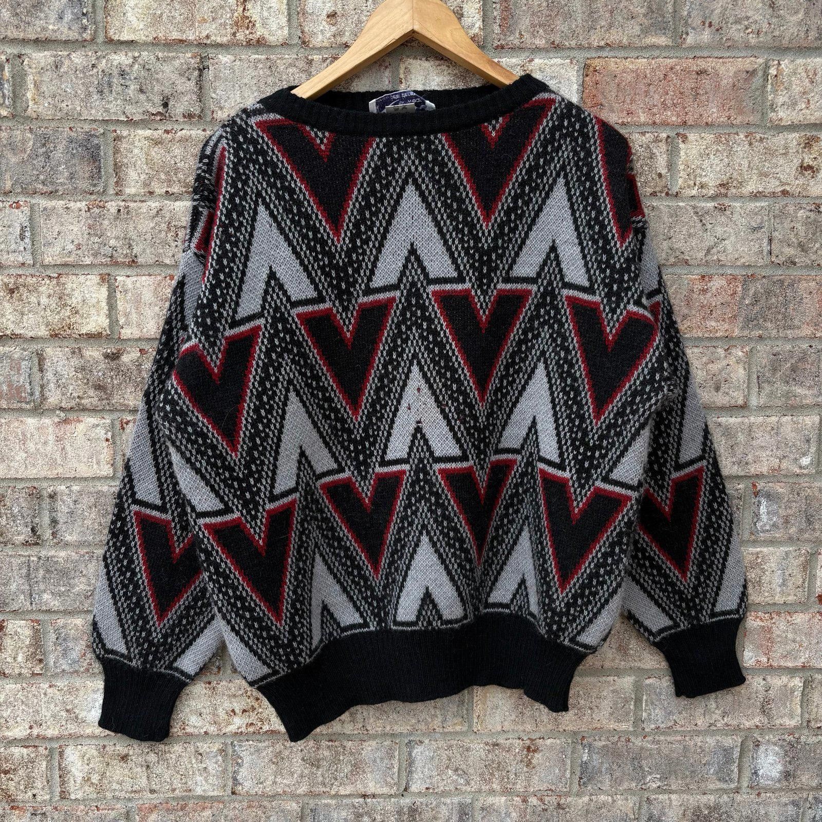 Other 80s made in Italy abstract Wool sweater Size US L / EU 52-54 / 3 - 1 Thumbnail