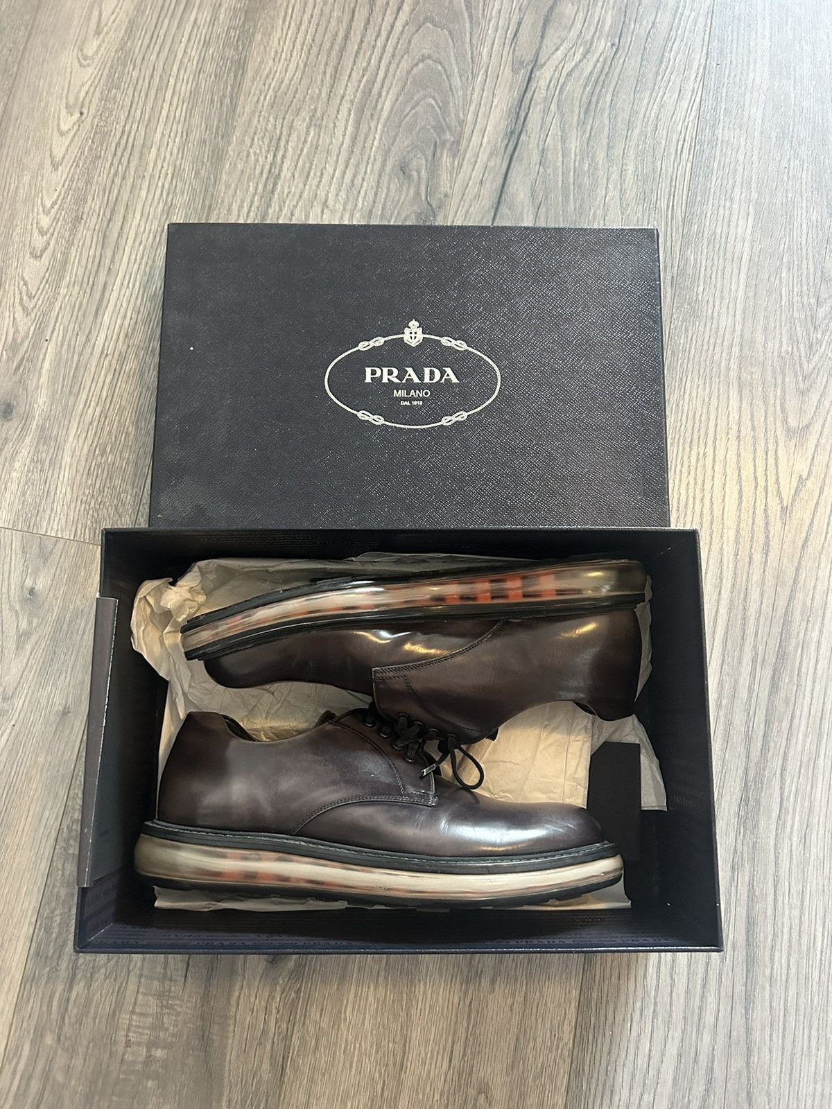 Prada Platform Sole Derby Shoes Size US 9 / EU 42 - 3 Thumbnail