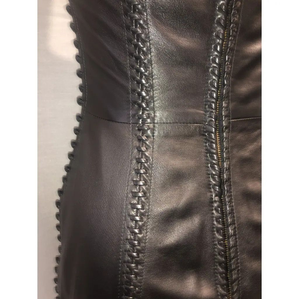 Alexander McQueen Buttery Leather Embellished Dress Size XS / US 0-2 / IT 36-38 - 10 Thumbnail