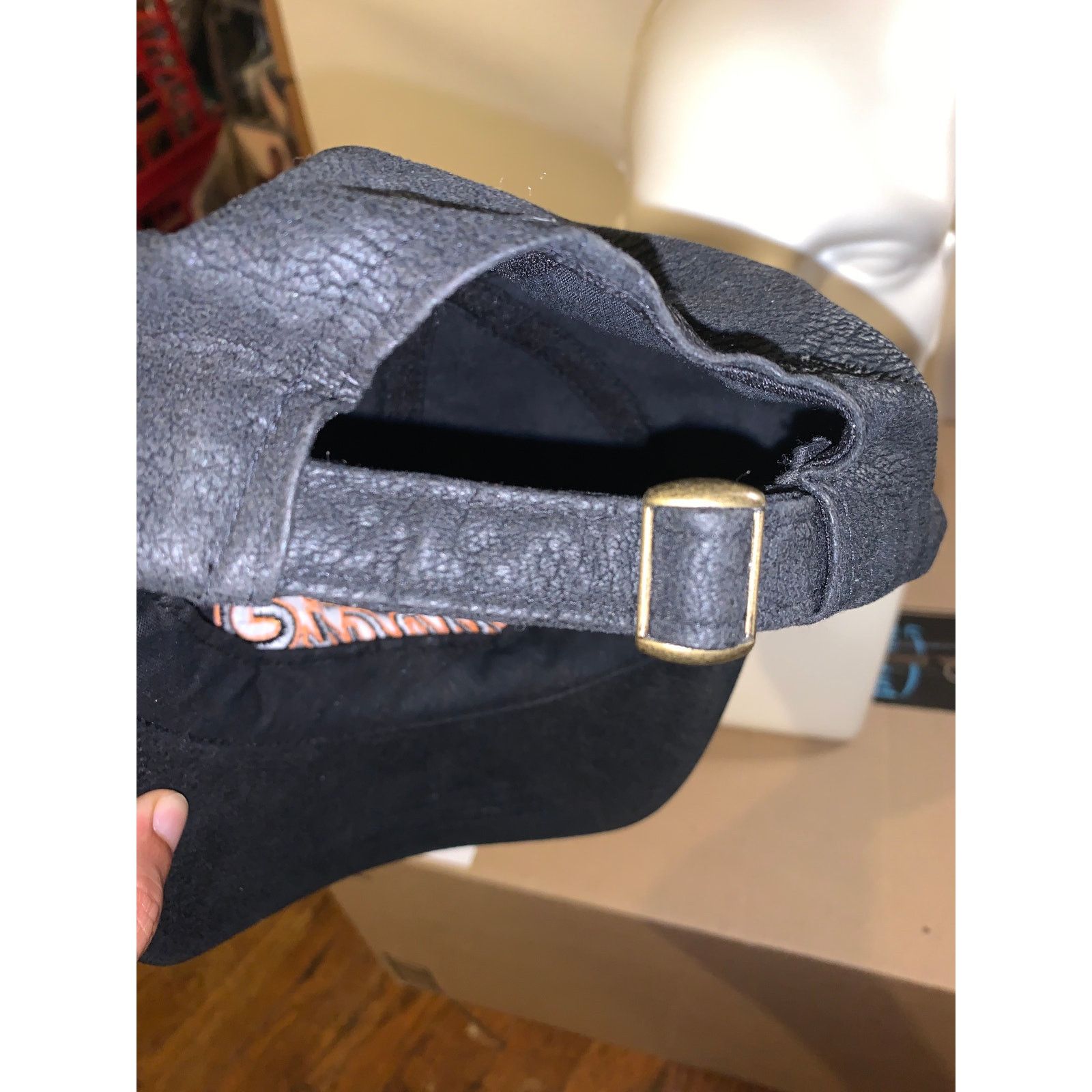 Harley Davidson × Vintage 2001 Sturgis Motorcycle Rally Leather Strapback Hat Black Size ONE SIZE - 7 Thumbnail
