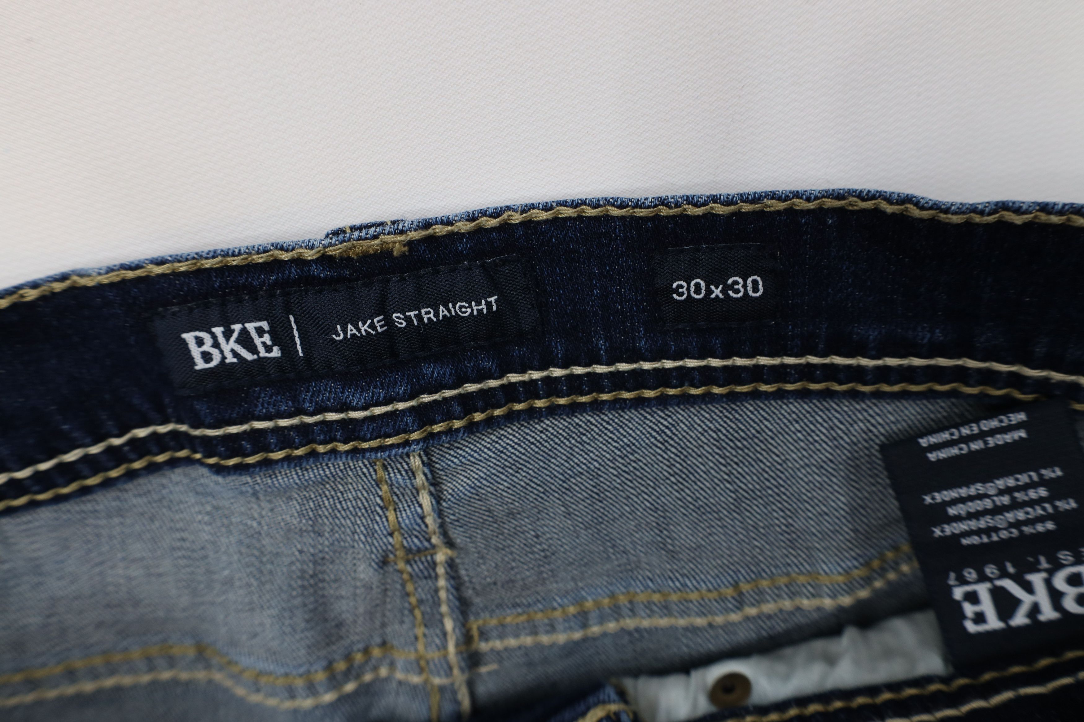 Vintage Buckle BKE Thick Stitch Jake Straight Leg Denim Jeans Size US 30 / EU 46 - 8 Thumbnail