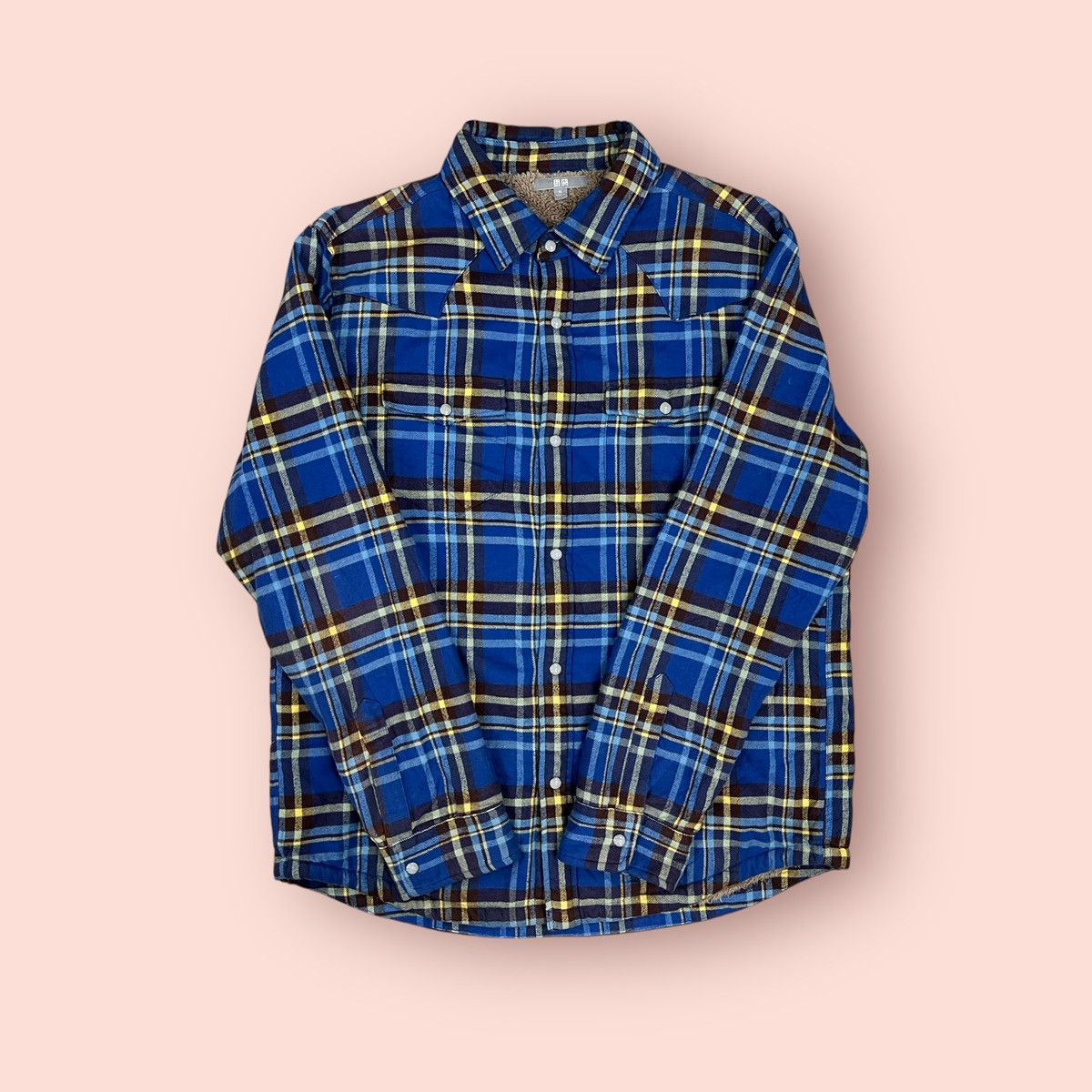 Flannel × Japanese Brand × Uniqlo VINTAGE UNIQLO WESTERN DESIGN DOUBLE CHEST POCKET FLANNEL Size US XL / EU 56 / 4 - 4 Thumbnail