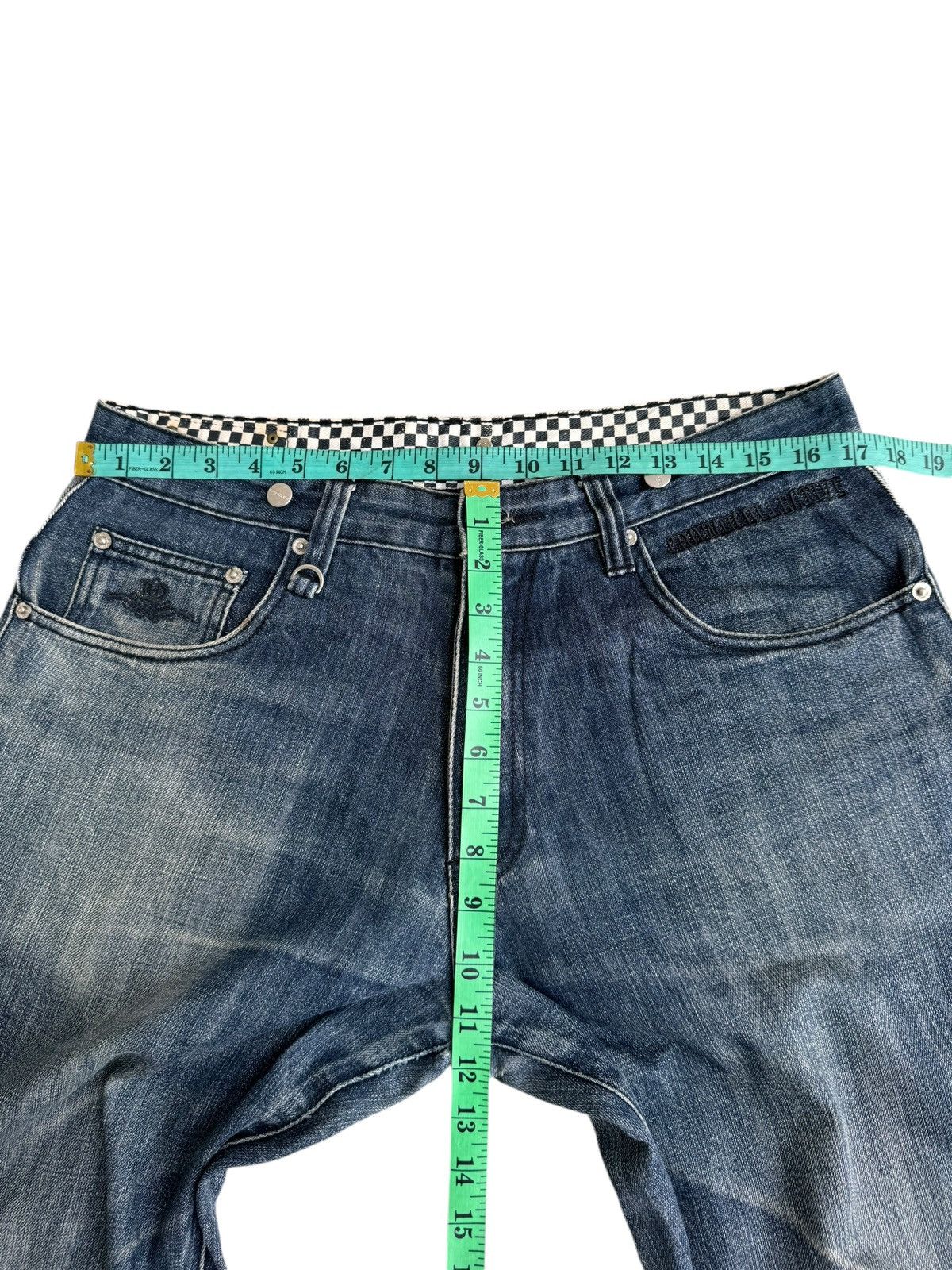 14th Addiction ⚡️⚡️Japanese Brand Crown Collective Embroidery Skull Head Jean Size US 34 / EU 50 - 16 Thumbnail