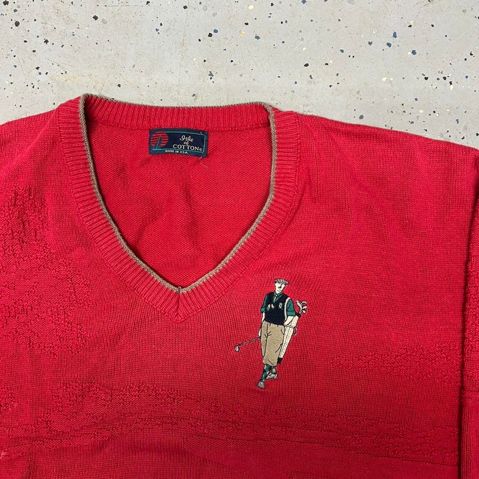 Other Red vintage golf sweater Size US L / EU 52-54 / 3 - 2 Thumbnail