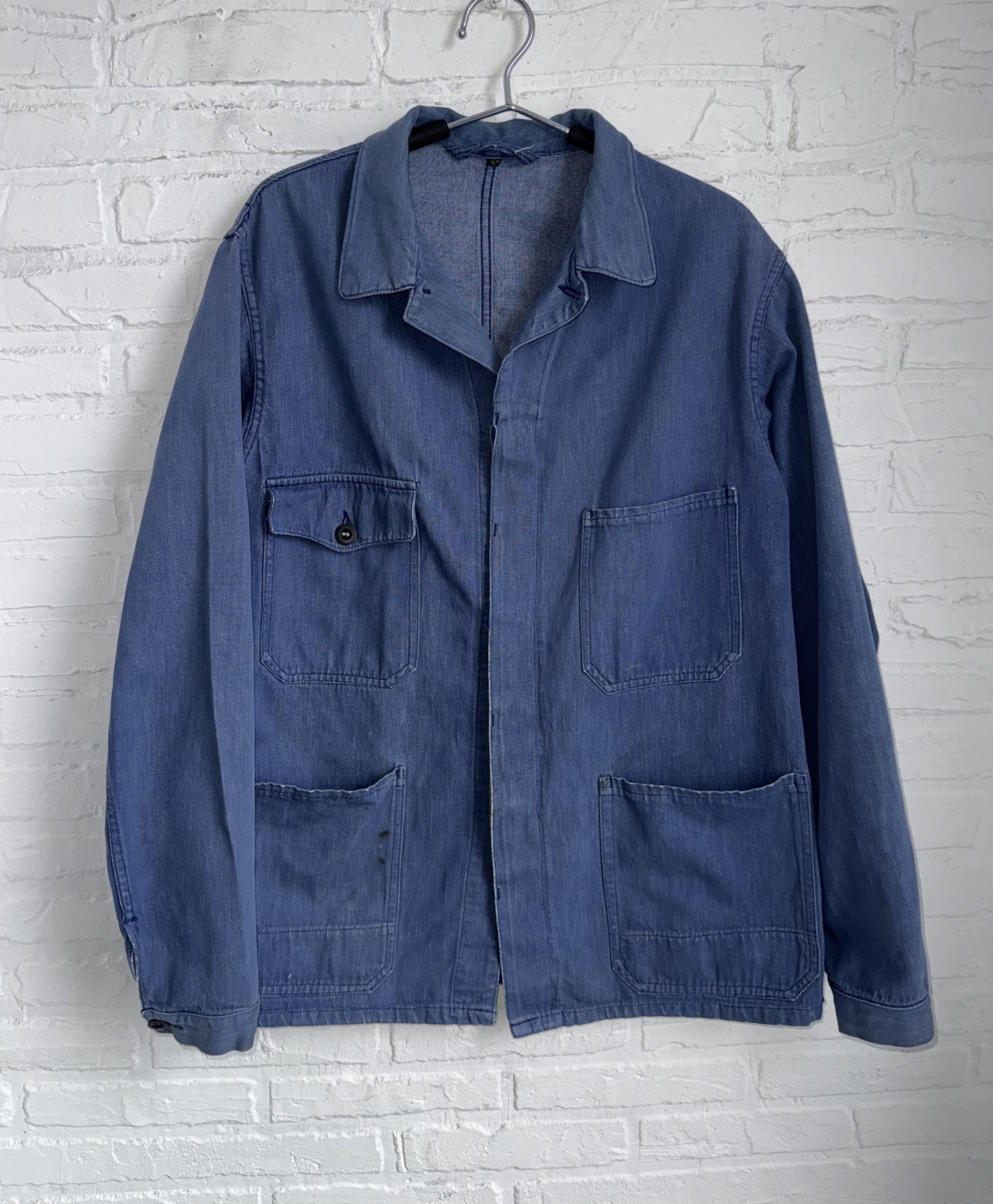 Vintage Vintage 80s French Work Denim Chore Jacket Size US M / EU 48-50 / 2 - 2 Thumbnail