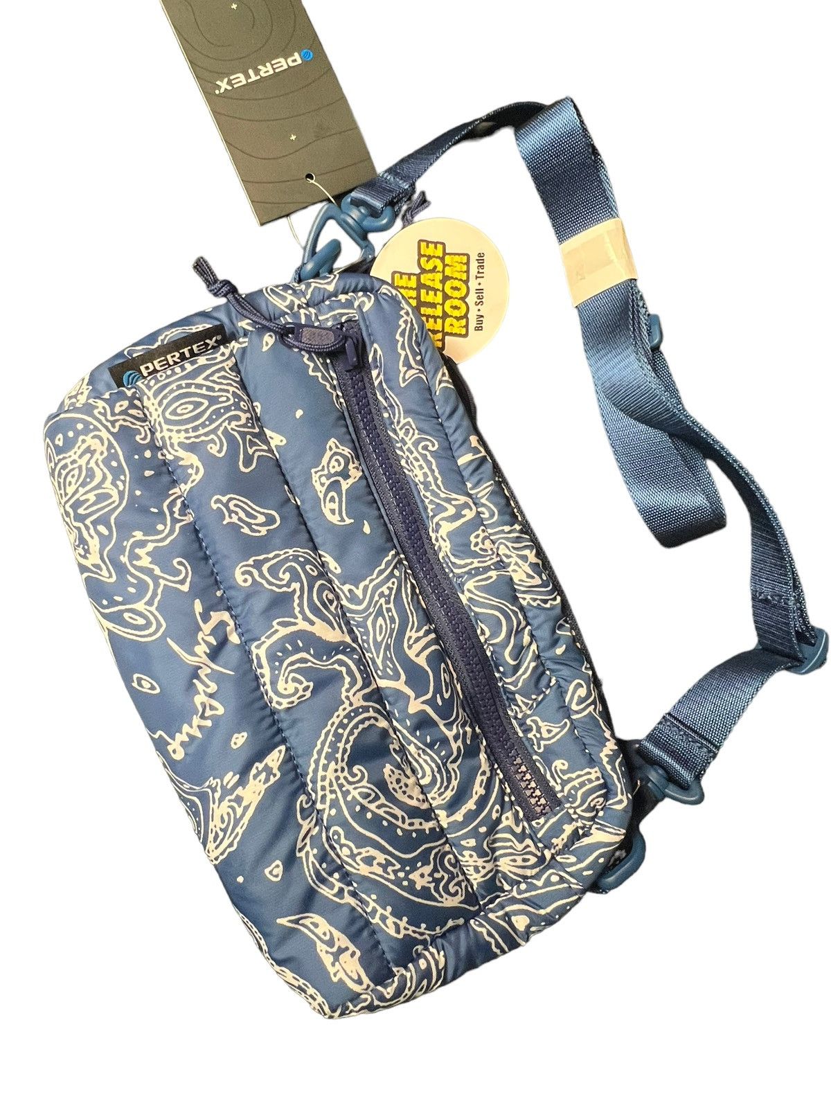 Supreme Puffer Side Bag Blue Paisley