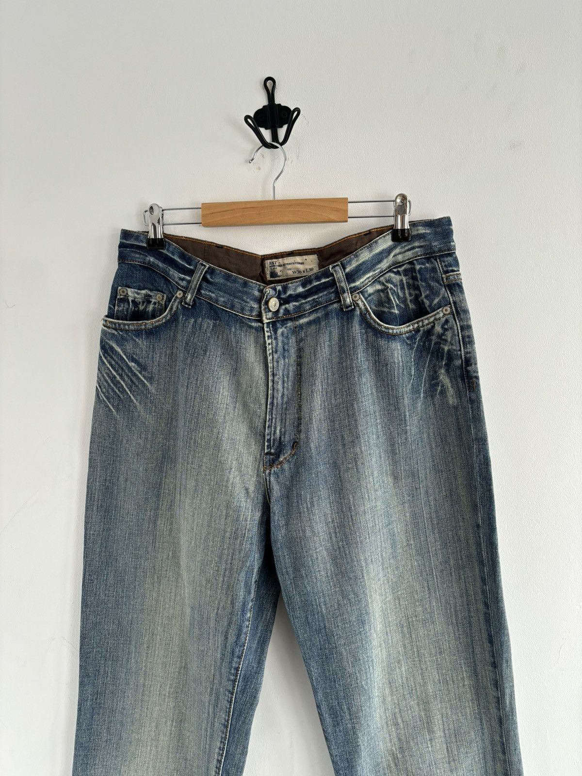 If Six Was Nine Vintage 00s Faded Straight Jeans Size US 39 - 3 Thumbnail