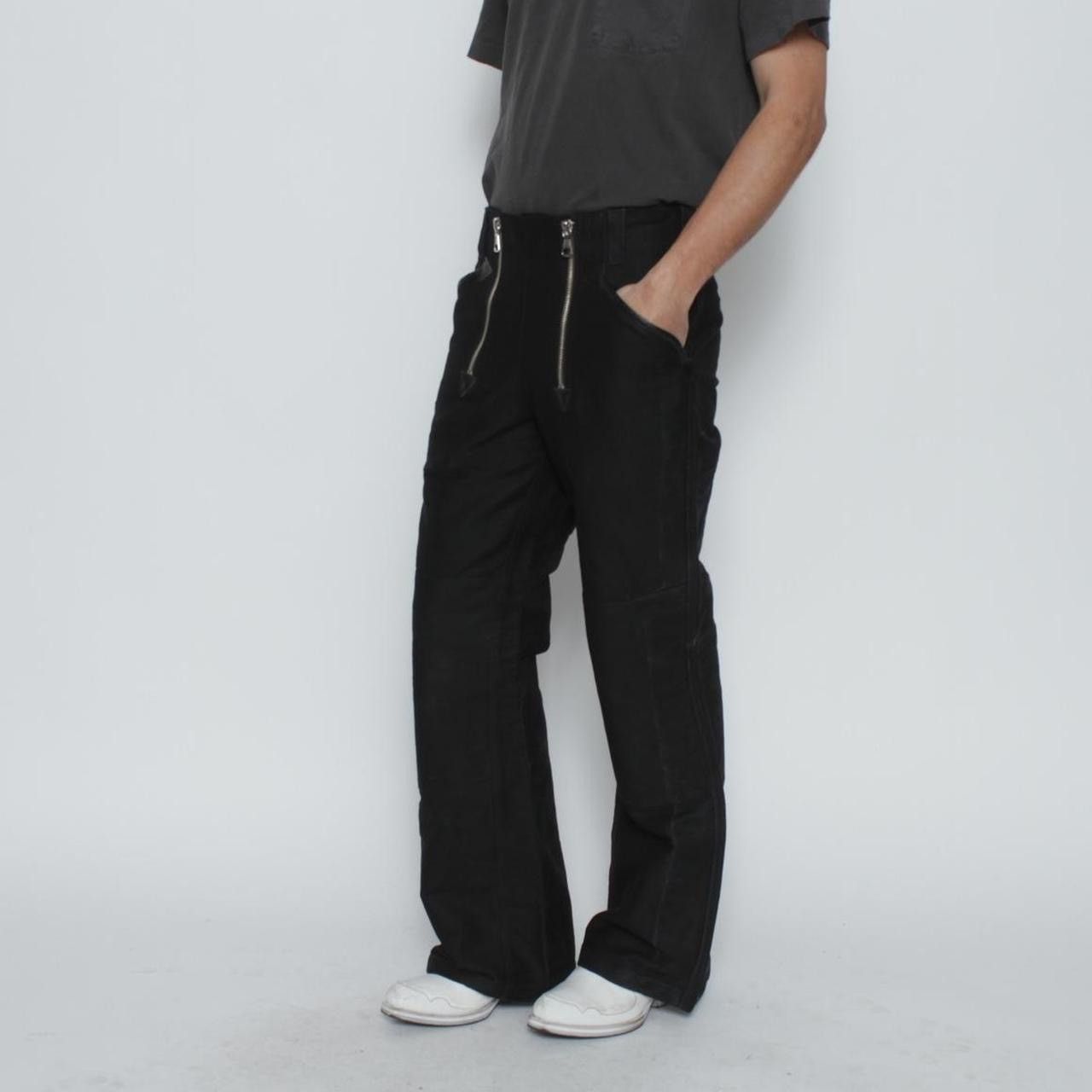 Vintage BLACK BOOT CUT HEAVY COTTON WESTERN WORKWEAR PANTS Size US 30 / EU 46 - 1 Thumbnail