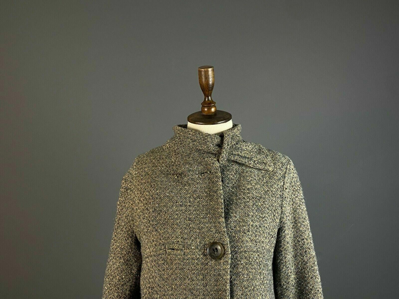 Designer Echappees Belles Brown Wool Knit Belted Coat Jacket Size 2 Size XS / US 0-2 / IT 36-38 - 2 Thumbnail