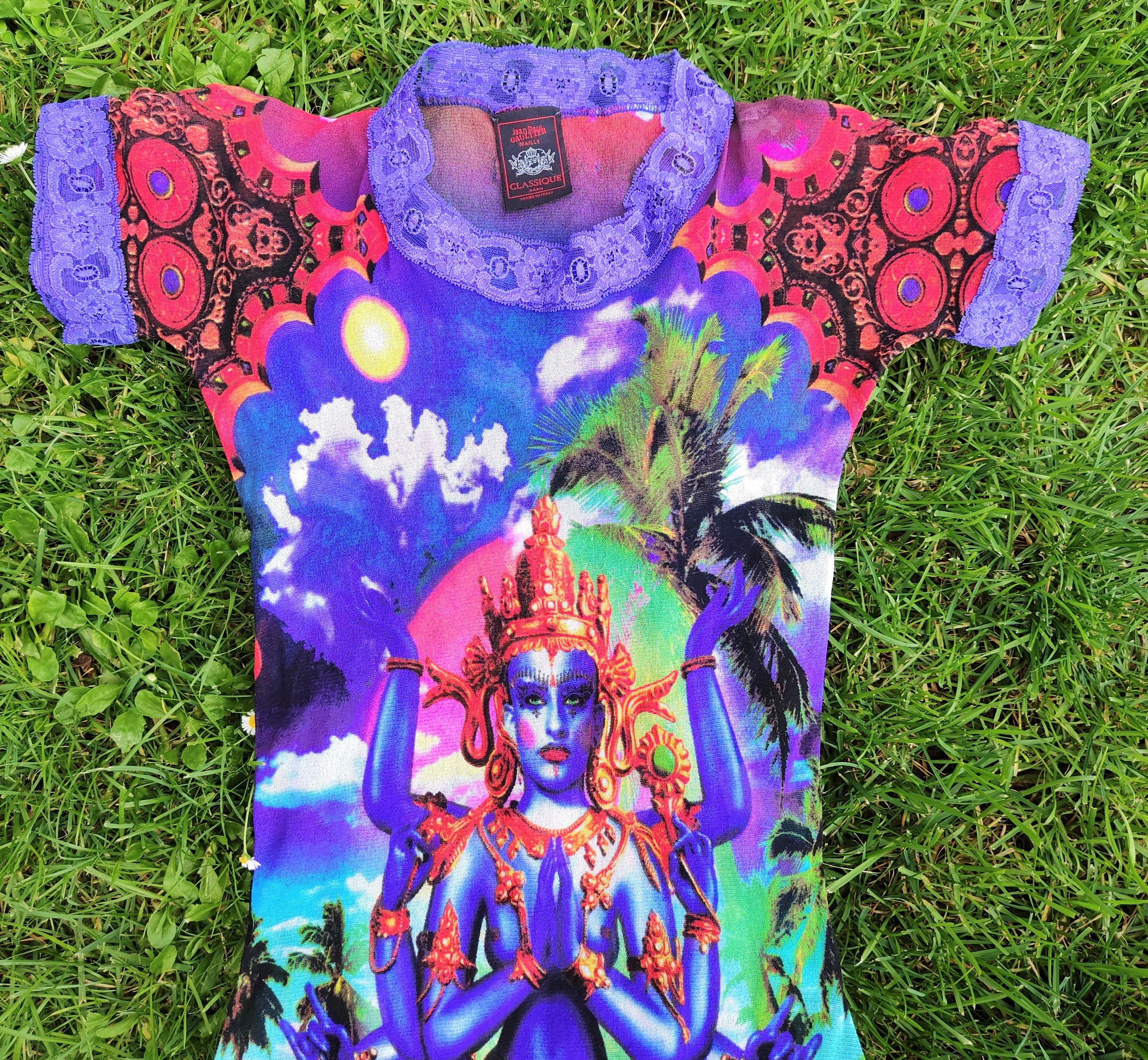 Jean Paul Gaultier Jean Paul Gaultier Hindu God Shiva Mesh Transparent Dress Size M / US 6-8 / IT 42-44 - 8 Thumbnail