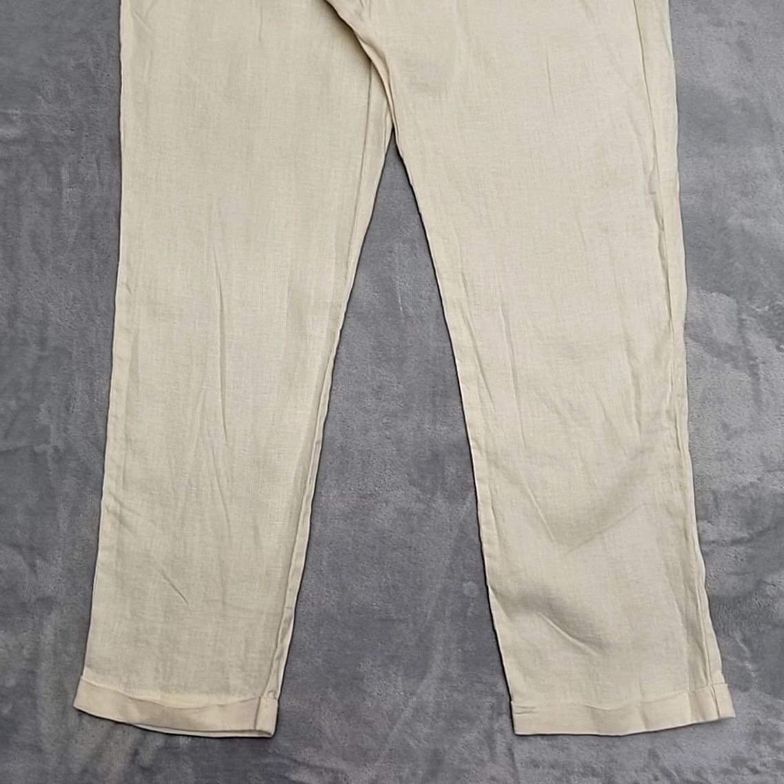 Benetton Stile Benetton Pants Womens 2 Cream 100% Linen Crop Summer Coastal Comfort Linen Pants Cropped 25in Inseam White Womens Size 26" / US 2 / IT 38 - 2 Thumbnail