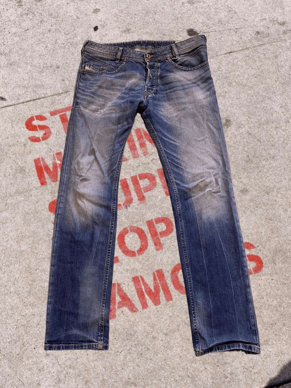 DIESEL IAKOP Men’s Blue Denim Jeans Classic Fit W32 L32