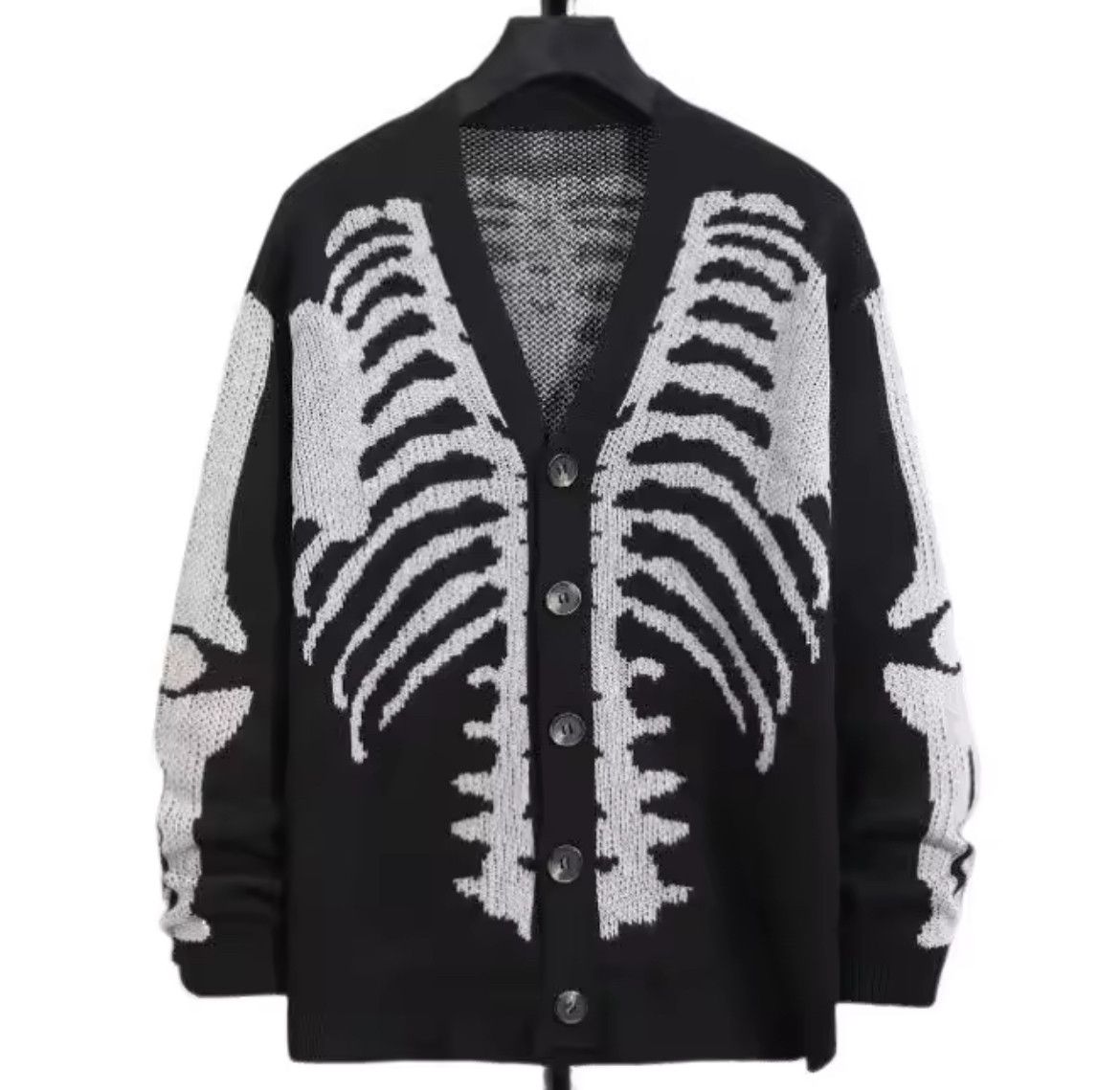 Japanese Brand Oversized Skeleton Bone Printed Knitted Sweaters Size US M / EU 48-50 / 2 - 5 Thumbnail