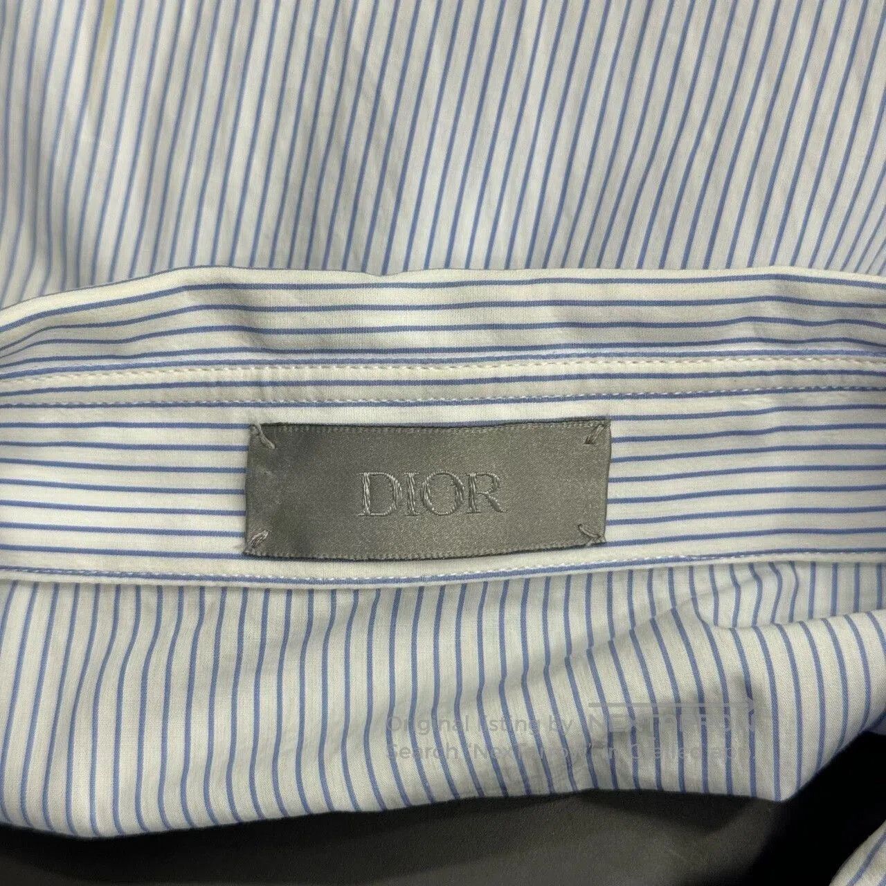 Dior Dior Blue Stripe Embroidered Logo Short-Sleeve Shirt. Size US M / EU 48-50 / 2 - 5 Thumbnail