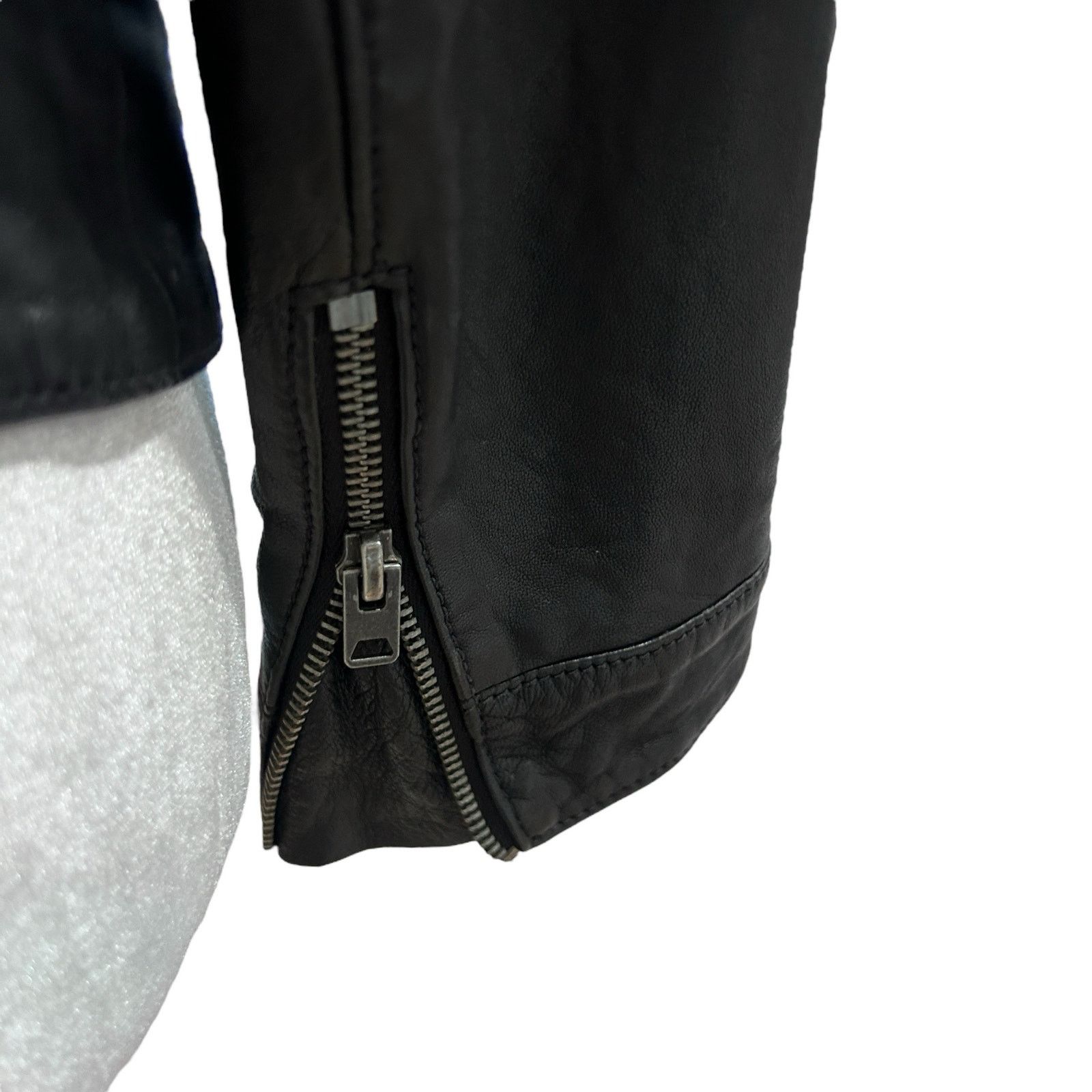 Lucky Brand Lucky Brand Womens XS Lamb Leather Jacket Black Moto Biker Size XS / US 0-2 / IT 36-38 - 9 Thumbnail