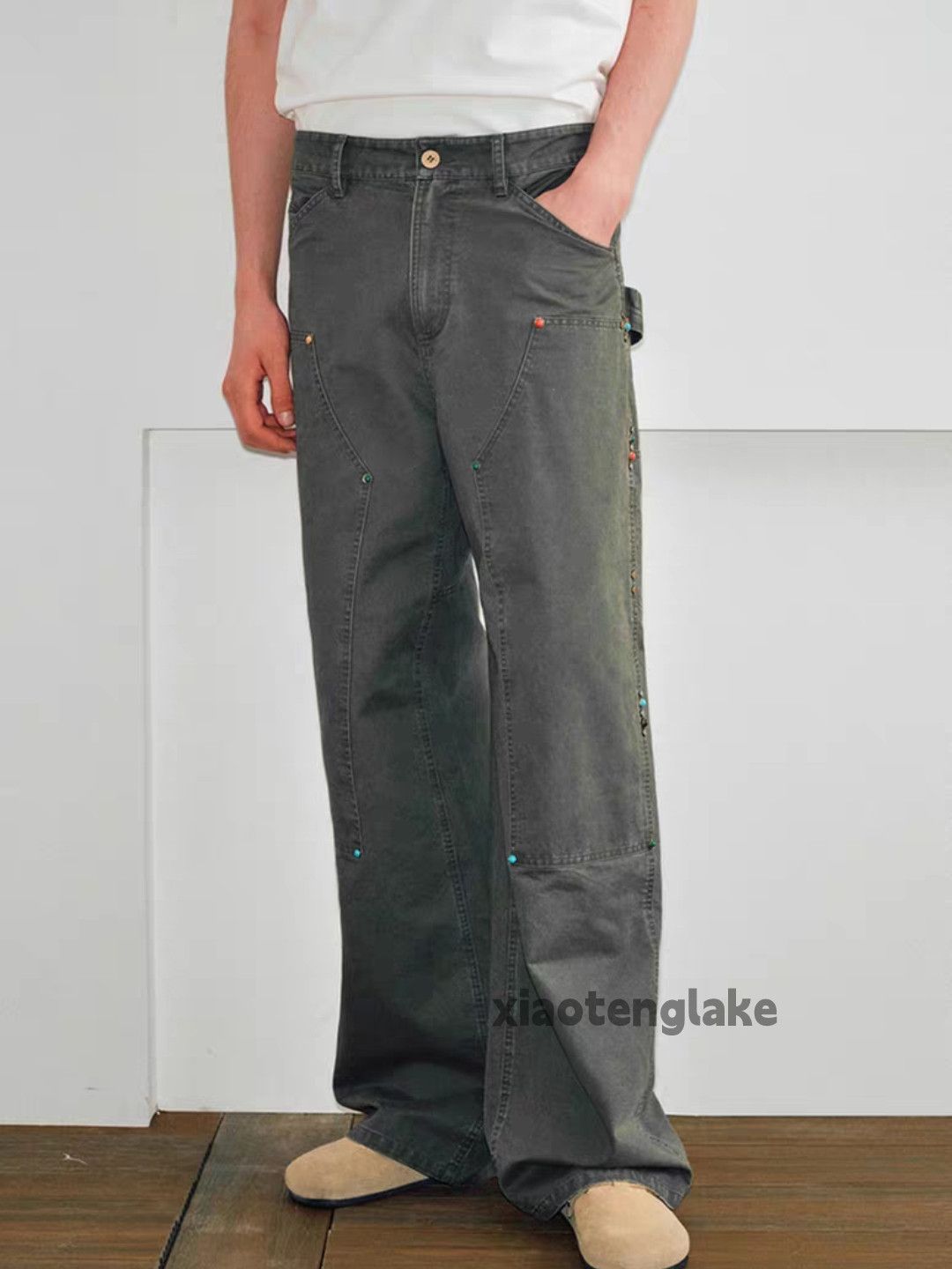 Designer × Vintage utility loose baggy yuppie workwear carpenter pants Size US 31 - 2 Thumbnail