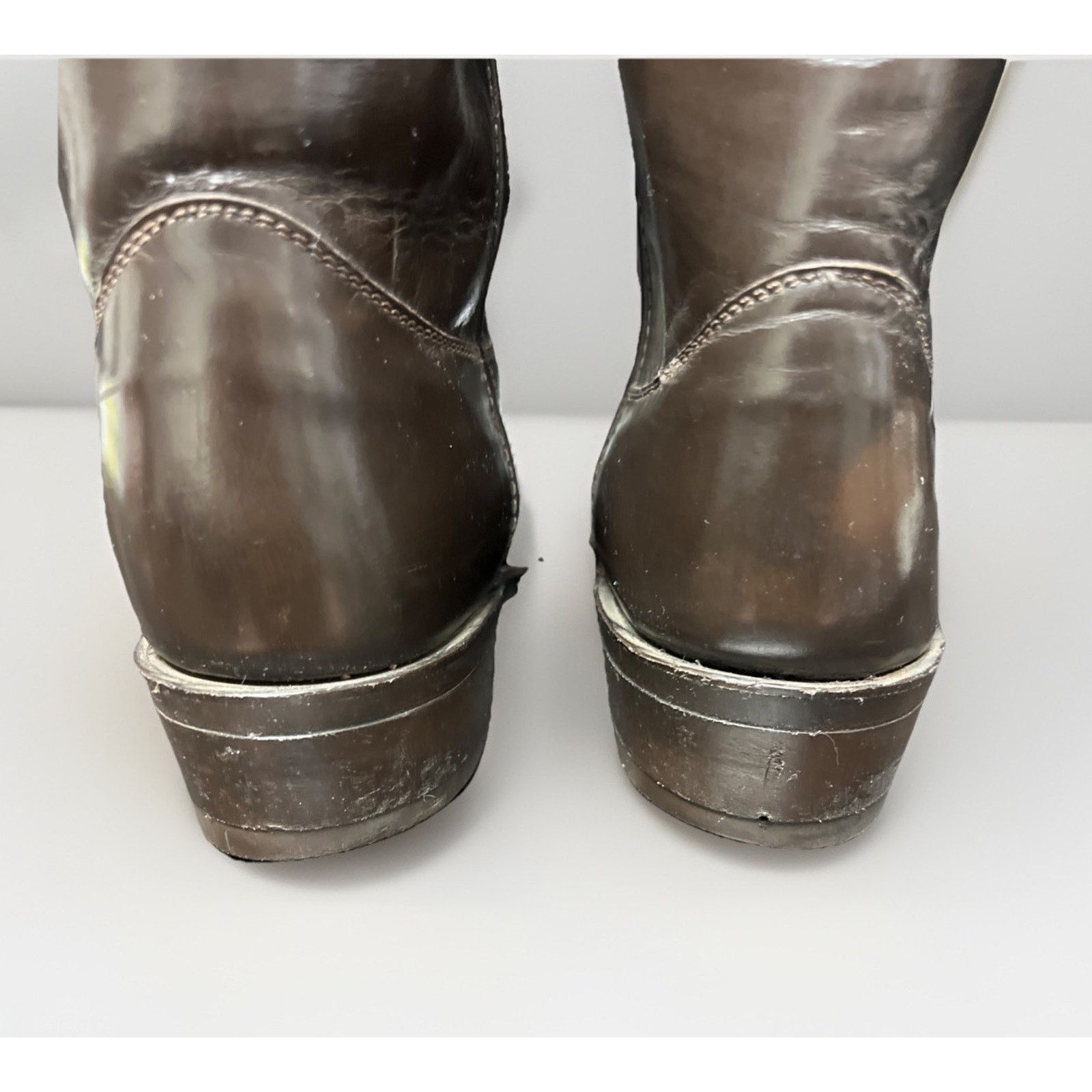 Justin Boots Vintage Justin Style 4420 Brown Leather Boots Size 11 Size US 11 / EU 44 - 4 Thumbnail