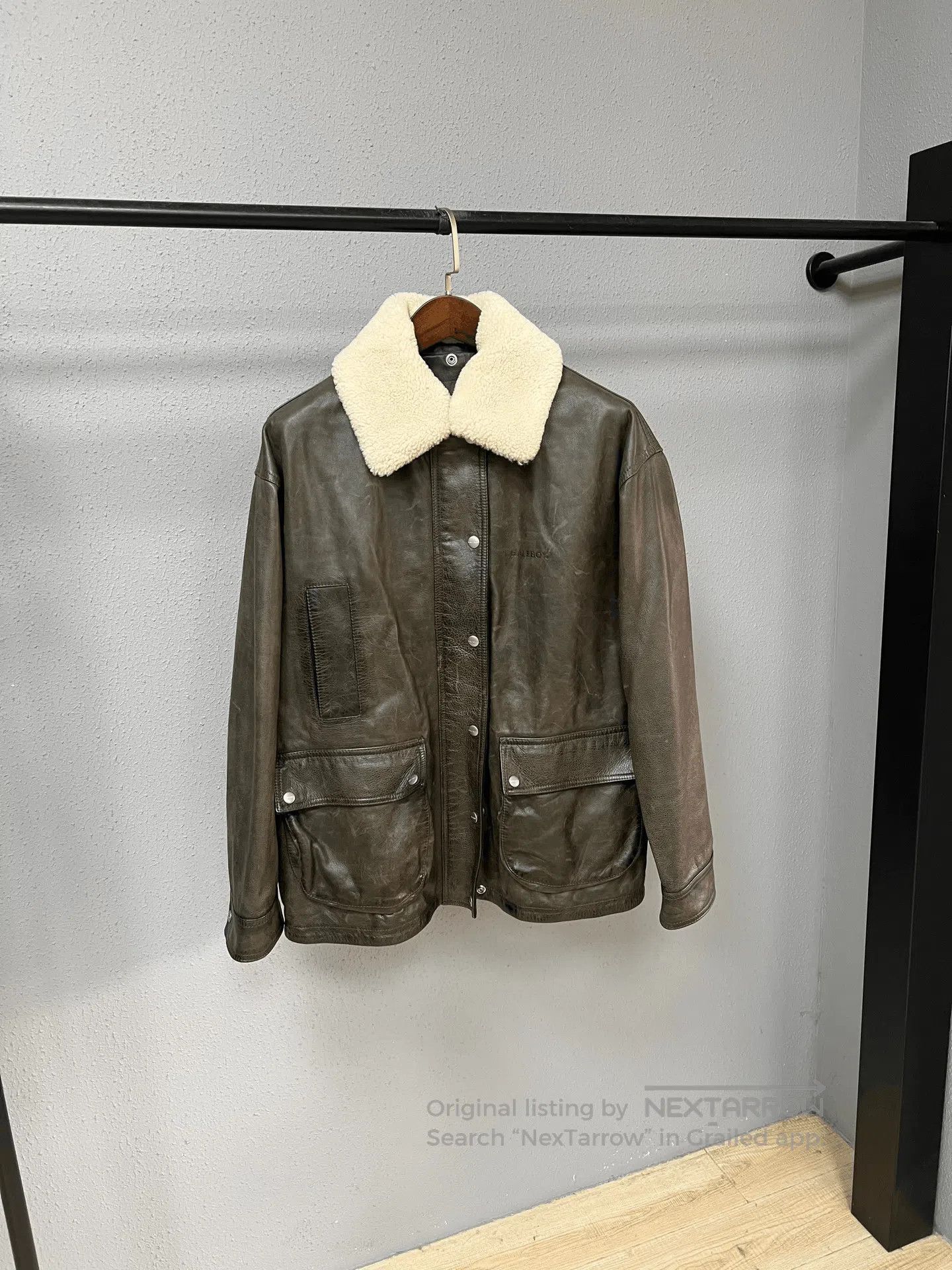 Halfman Halfboy Fur Collar Leather Jacket. Size US S / EU 44-46 / 1 - 1 Thumbnail