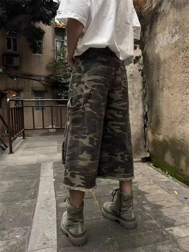 Japanese Brand Camo Cargo Baggy Shorts Pant Size US 29 - 5 Thumbnail