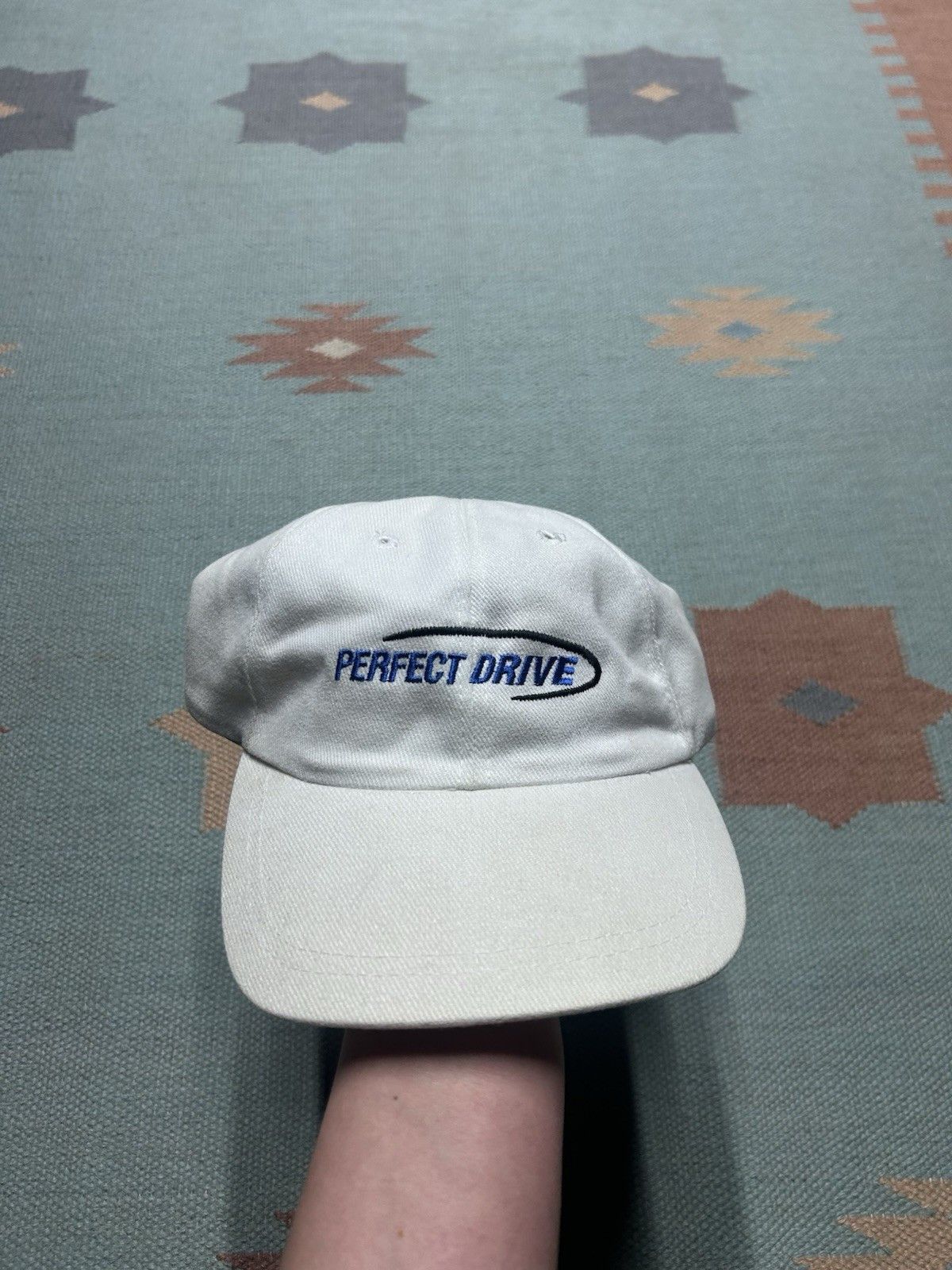 Vintage Vtg strapback hat budget trucking rental perfect drive white Size ONE SIZE - 2 Thumbnail