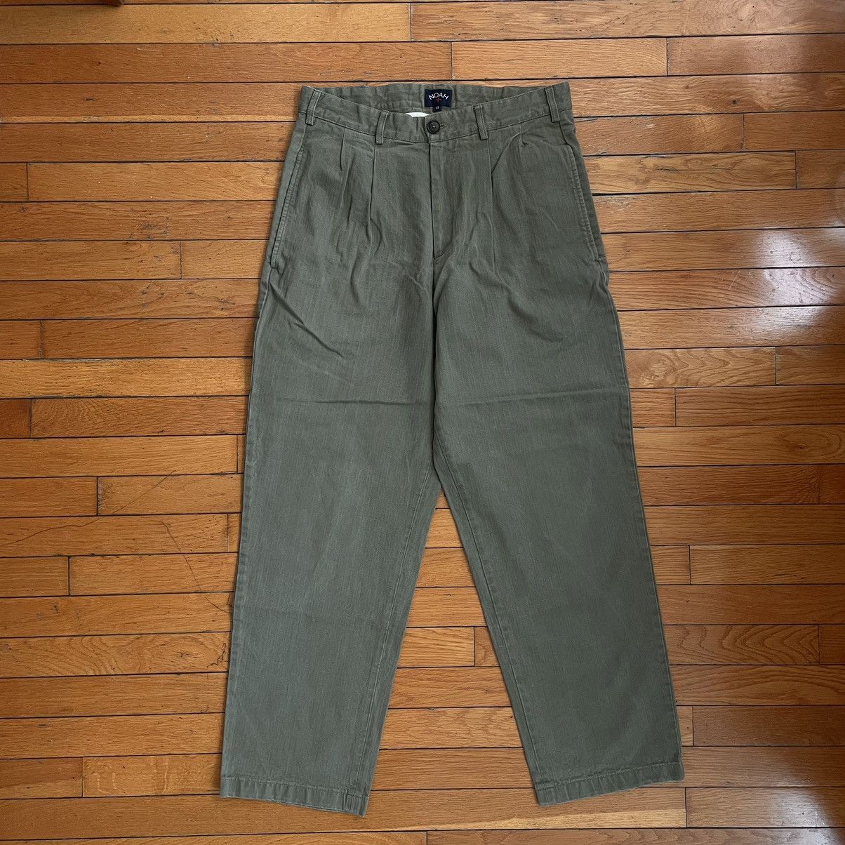 Noah Noah Double Pleated Army Green Pants Size US 32 / EU 48 - 1 Thumbnail