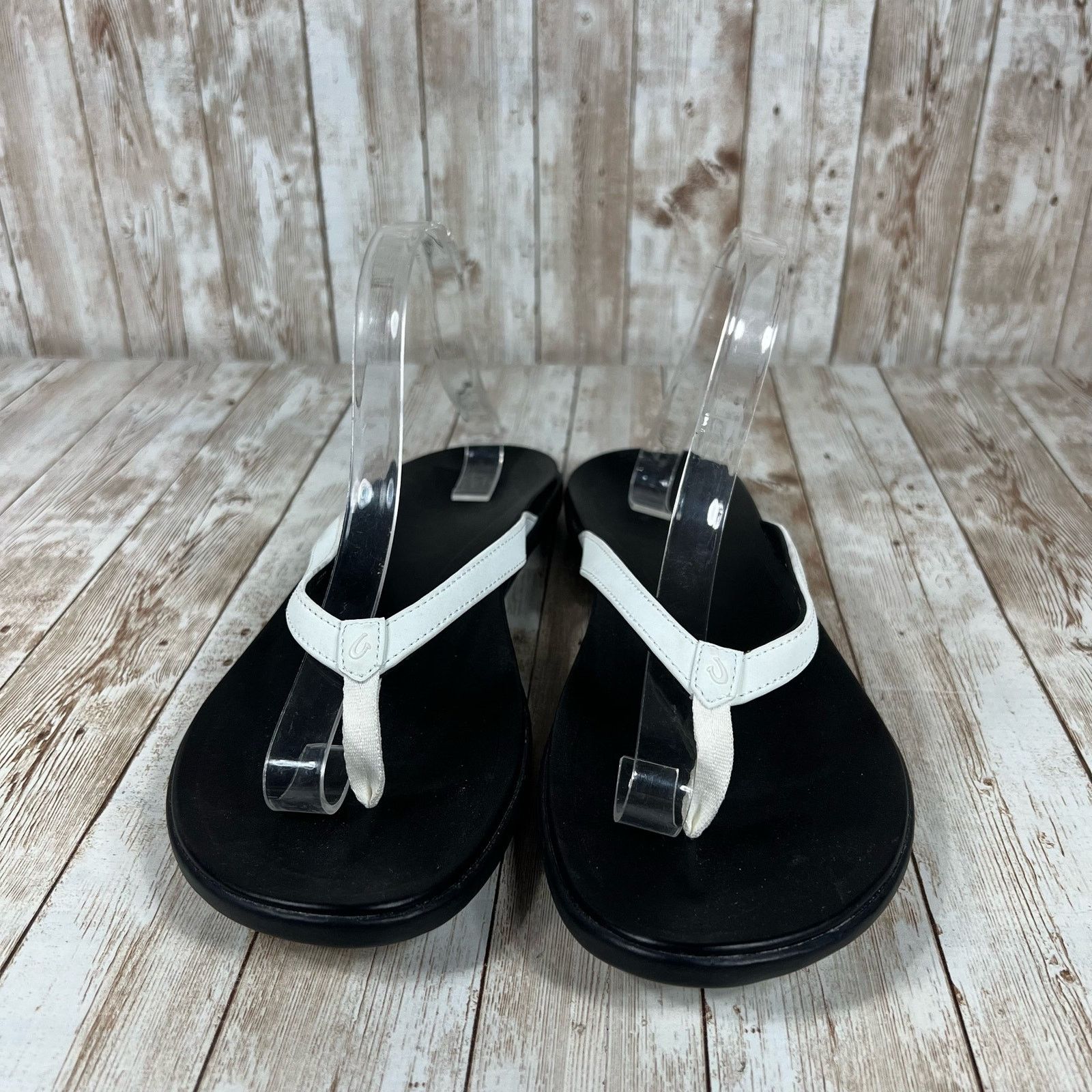 Olukai Olukai ho Opio black white Womens 11 sandals Size US 11 / IT 41 - 4 Thumbnail