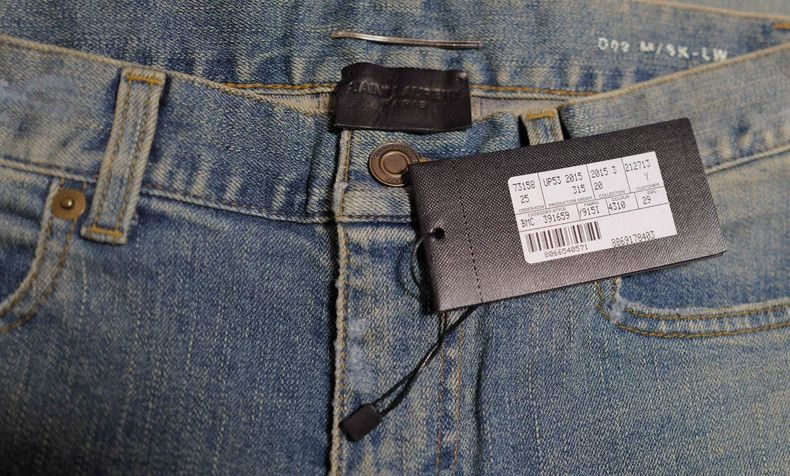 Saint Laurent Paris Saint Laurent Paris Blue D02 washed jeans. Size 29" - 3 Thumbnail