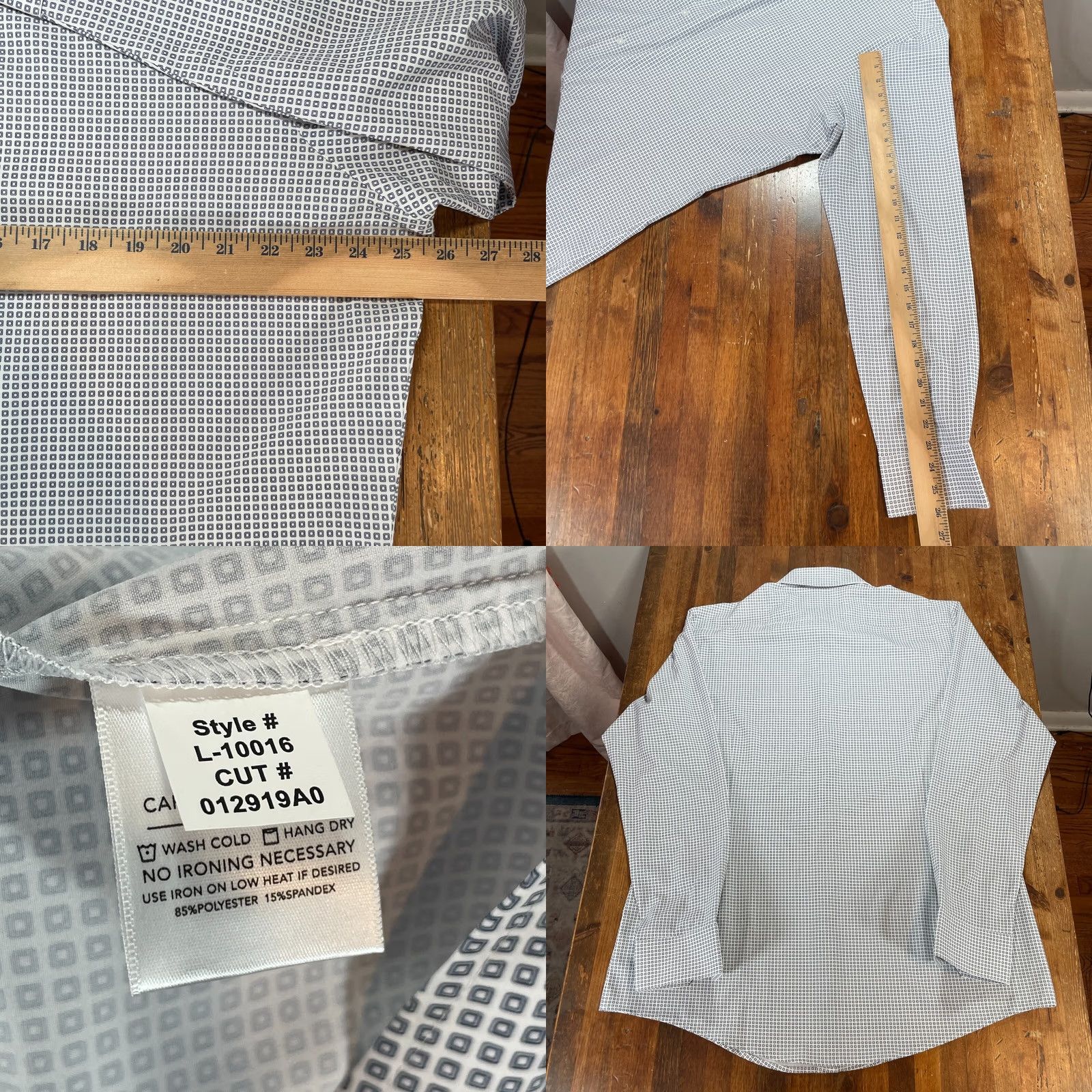 Mizzen+Main Mizzen + Main Shirt Mens 2XL XXL Button Up Stretch White Blue Trim Fit Size US XXL / EU 58 / 5 - 8 Thumbnail