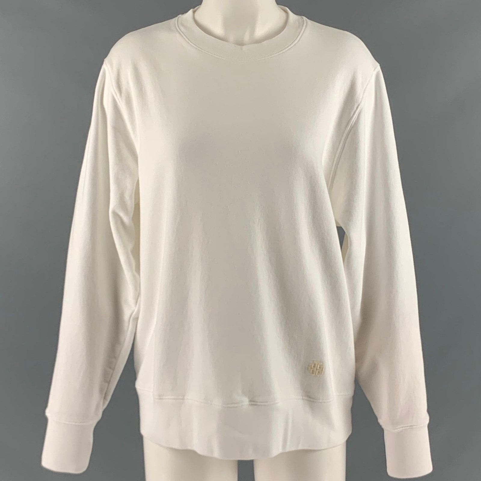Tory Burch TORY BURCH Size S White Cotton Crew-Neck Sweatshirt Size US S / EU 44-46 / 1 - 1 Thumbnail