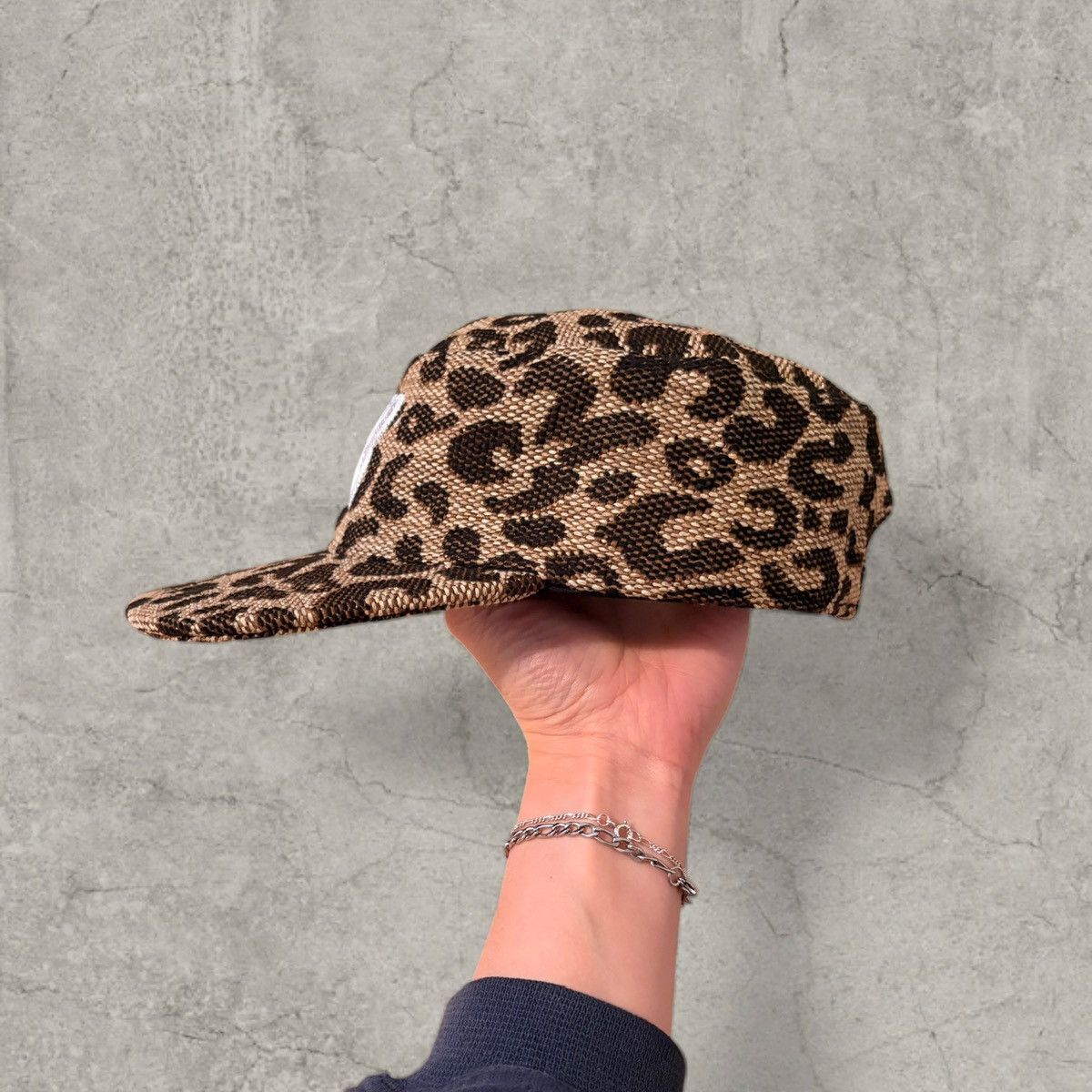 Japanese Brand Cool vintage style flat cap, brown beige leopard. One size Size ONE SIZE - 2 Thumbnail
