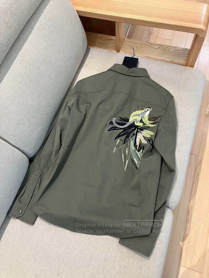 Valentino Valentino Army green floral ape beaded embroidered jacket Size M / US 6-8 / IT 42-44 - 2 Thumbnail