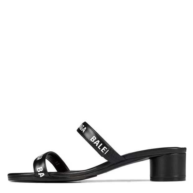 Balenciaga o1g2r1mq0924 Round Heeled Sandals in Black & White Size US 6 / IT 36 - 2 Thumbnail