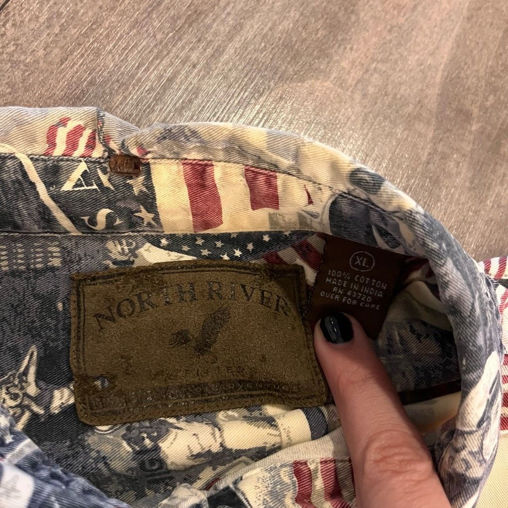 North River Outfitters North River American Flag USA Pattern Casual Buttonup Shirt Size US XL / EU 56 / 4 - 3 Thumbnail